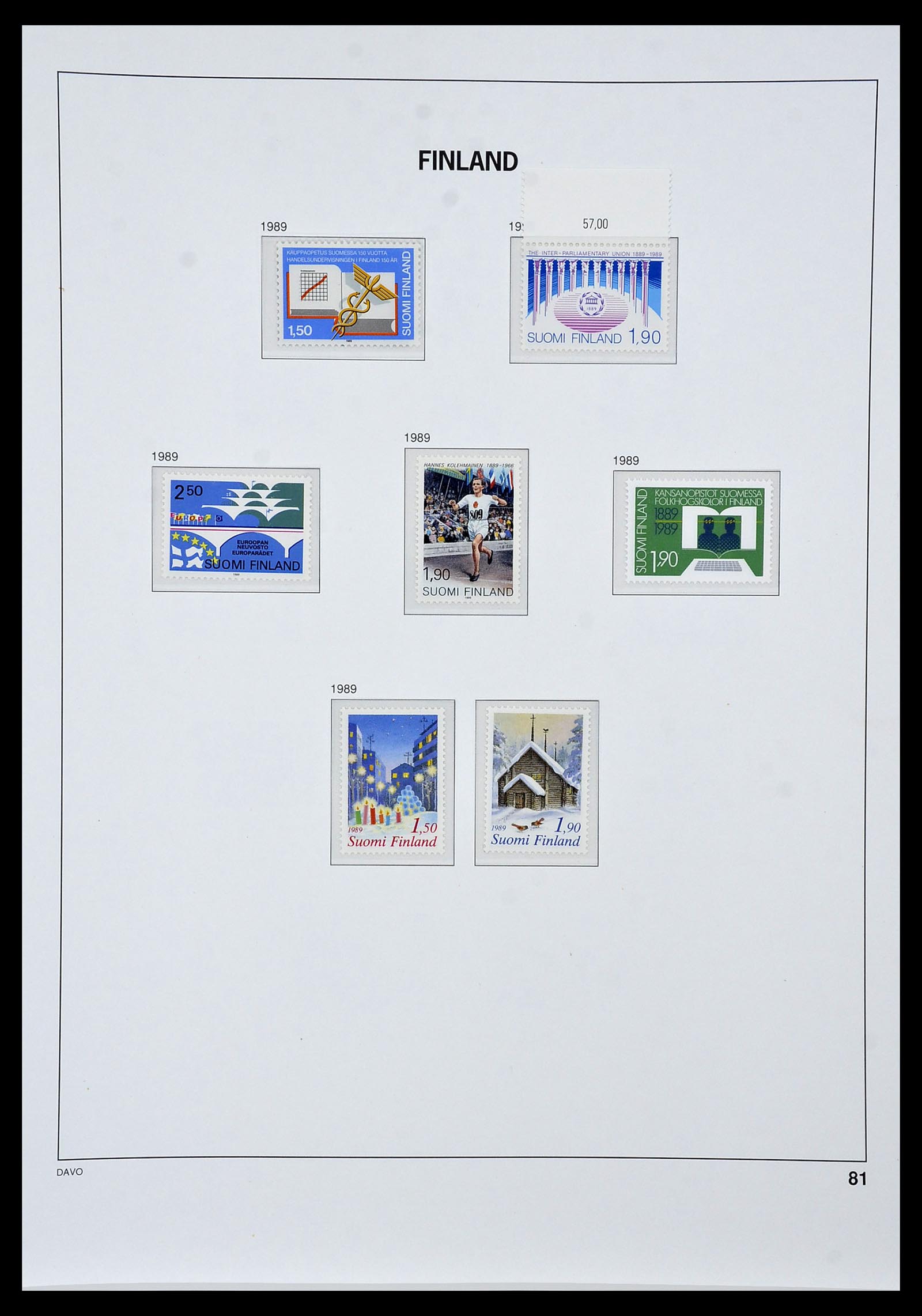 34476 081 - Postzegelverzameling 34476 Finland 1856-1999.