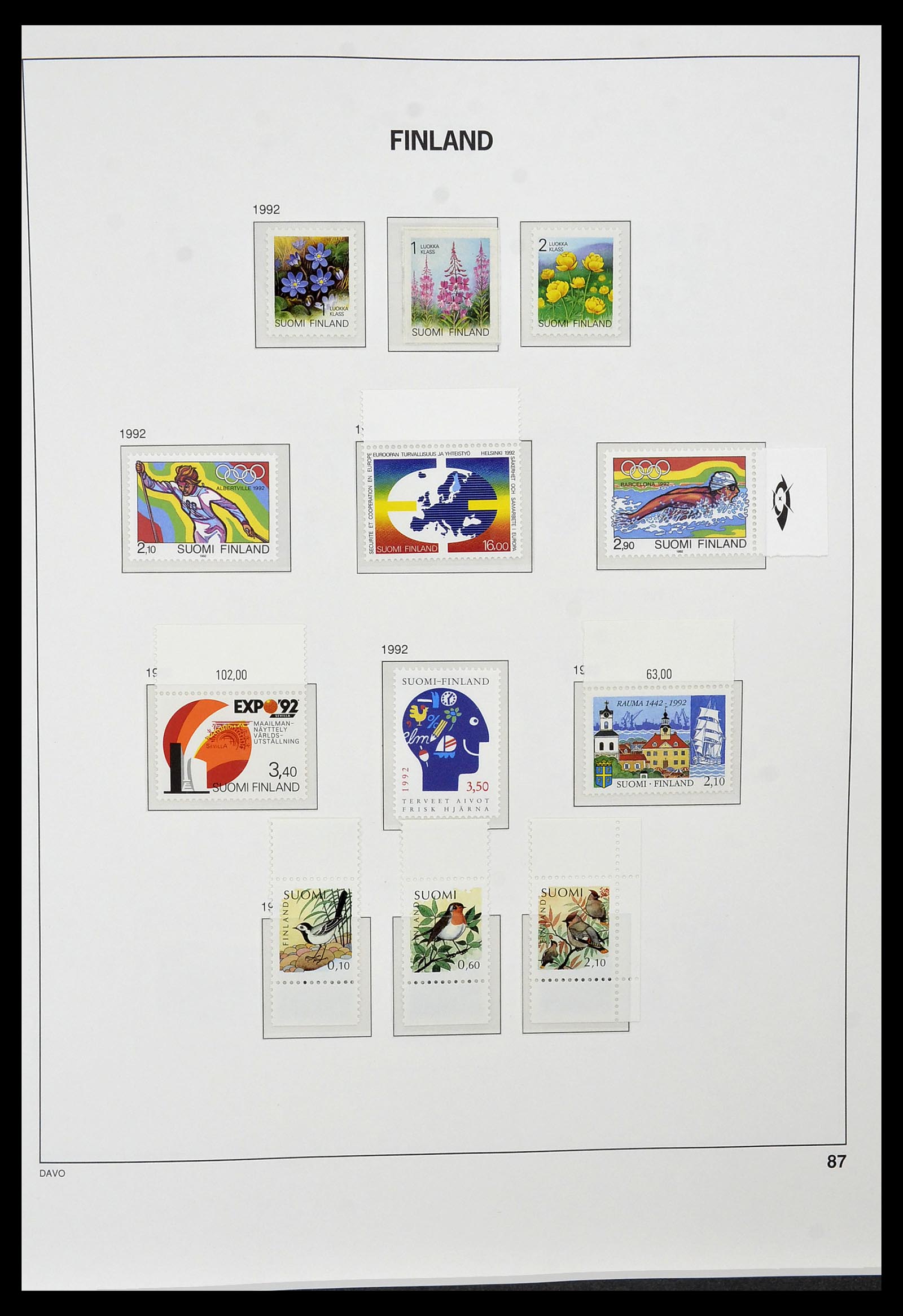 34476 087 - Postzegelverzameling 34476 Finland 1856-1999.