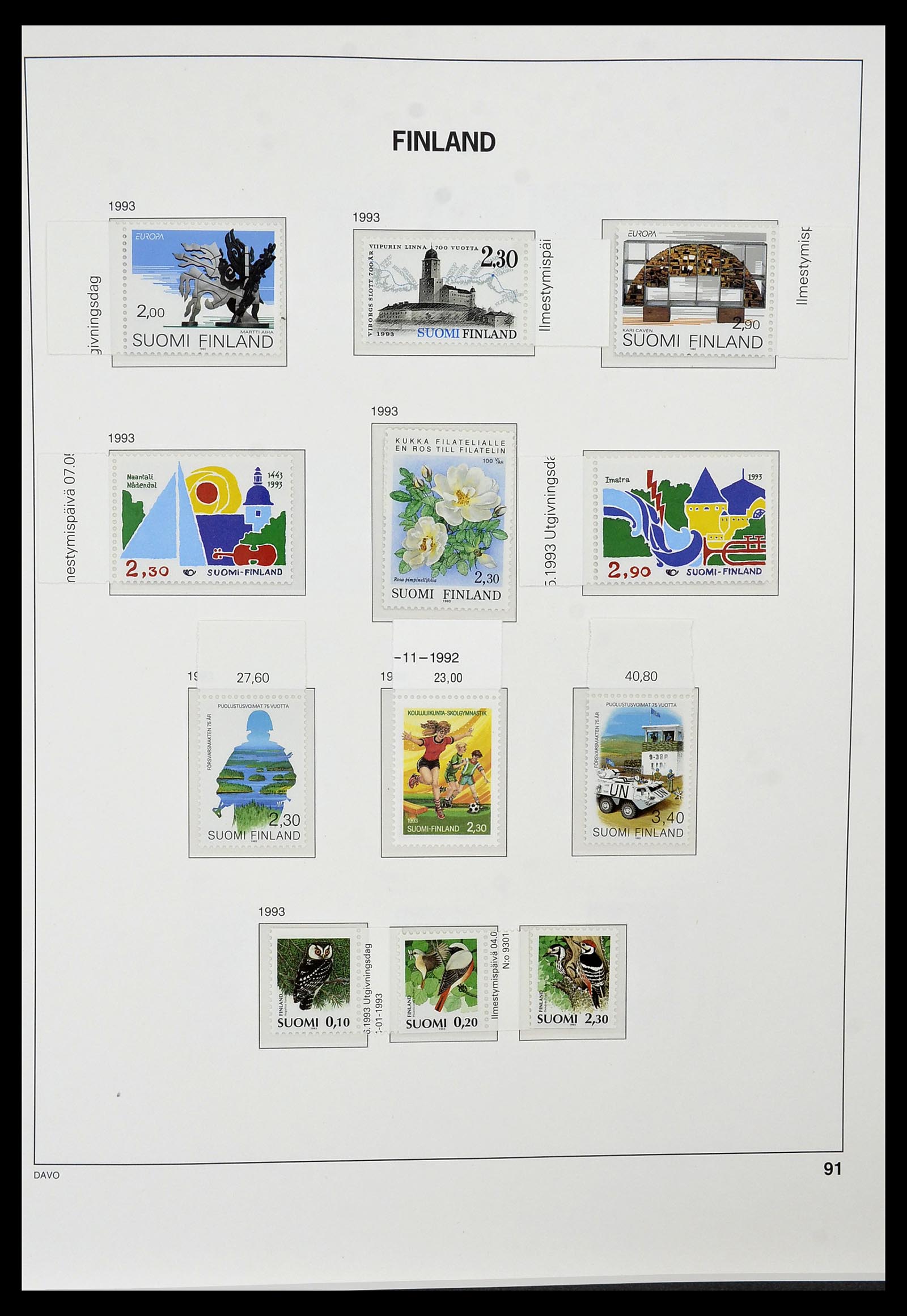 34476 091 - Postzegelverzameling 34476 Finland 1856-1999.