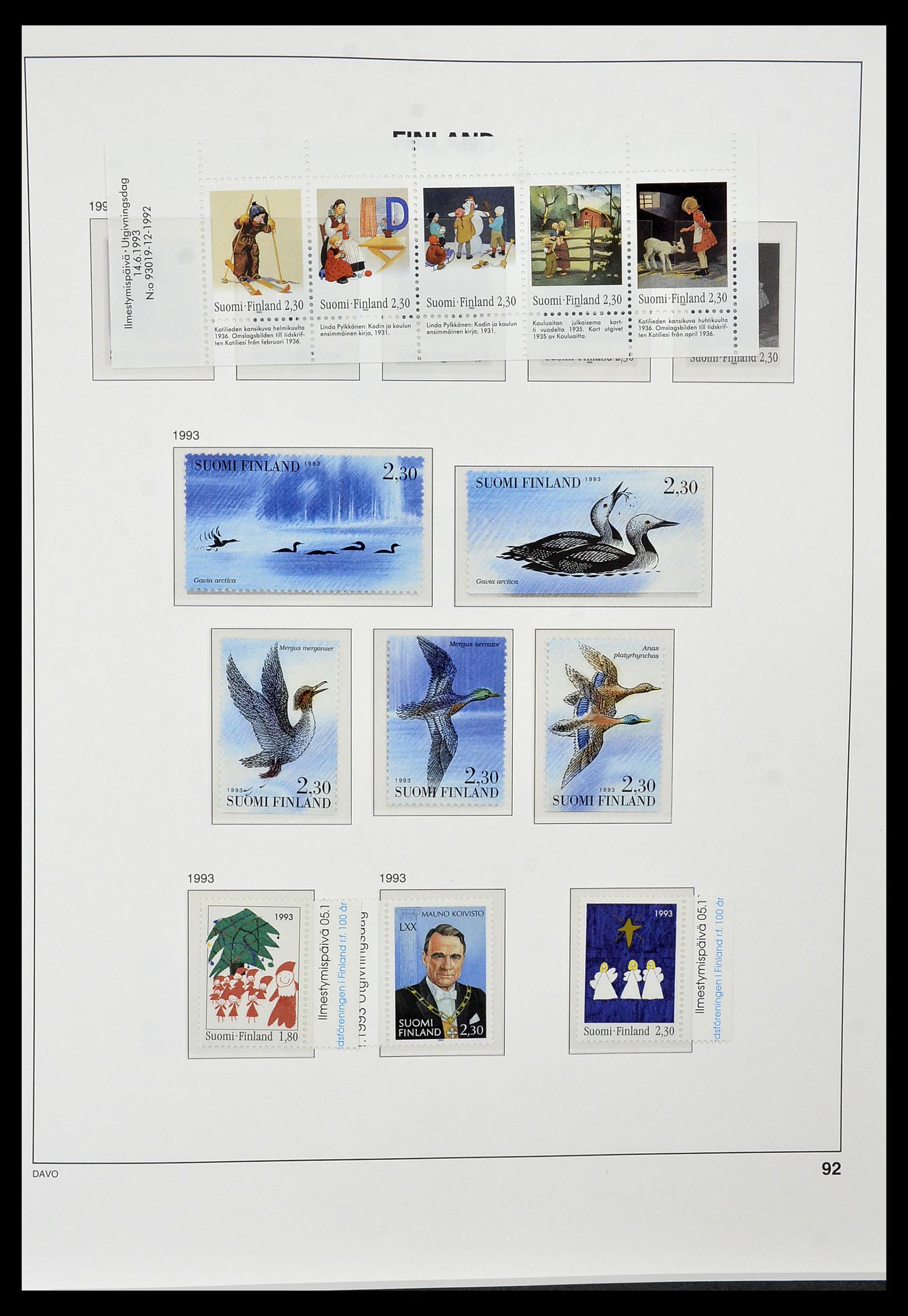 34476 092 - Postzegelverzameling 34476 Finland 1856-1999.