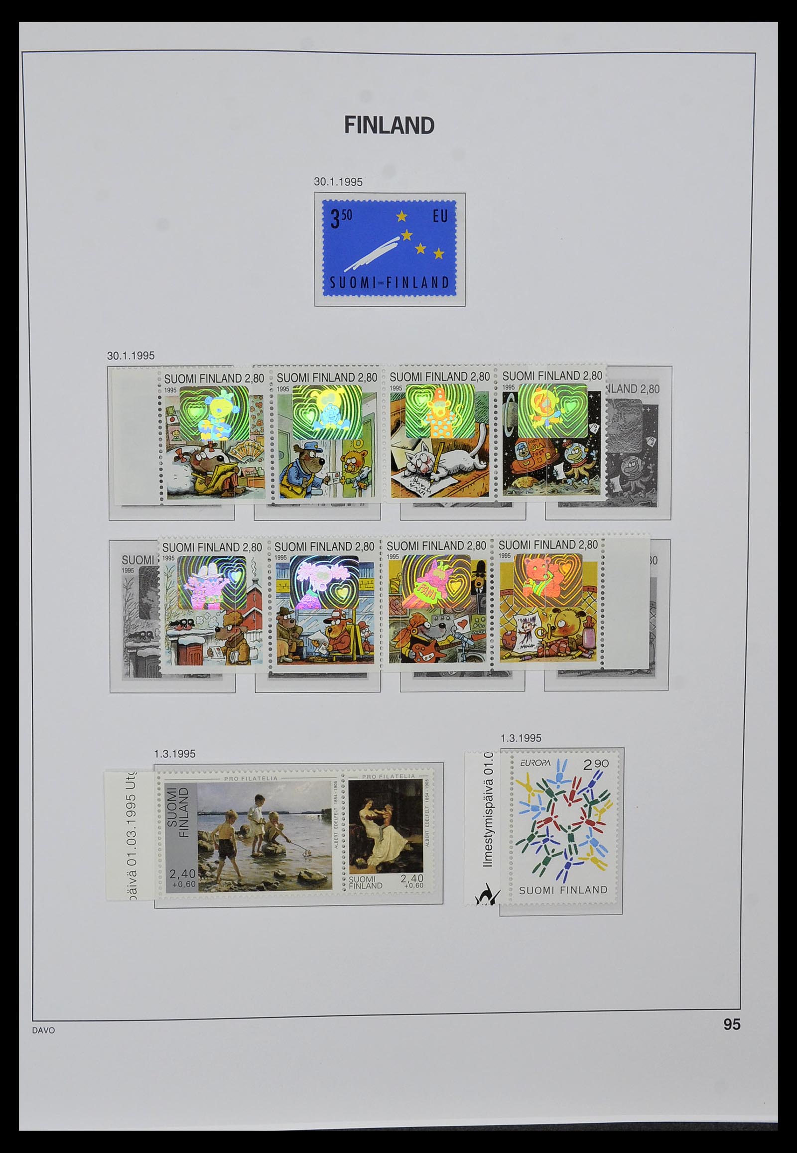 34476 095 - Postzegelverzameling 34476 Finland 1856-1999.