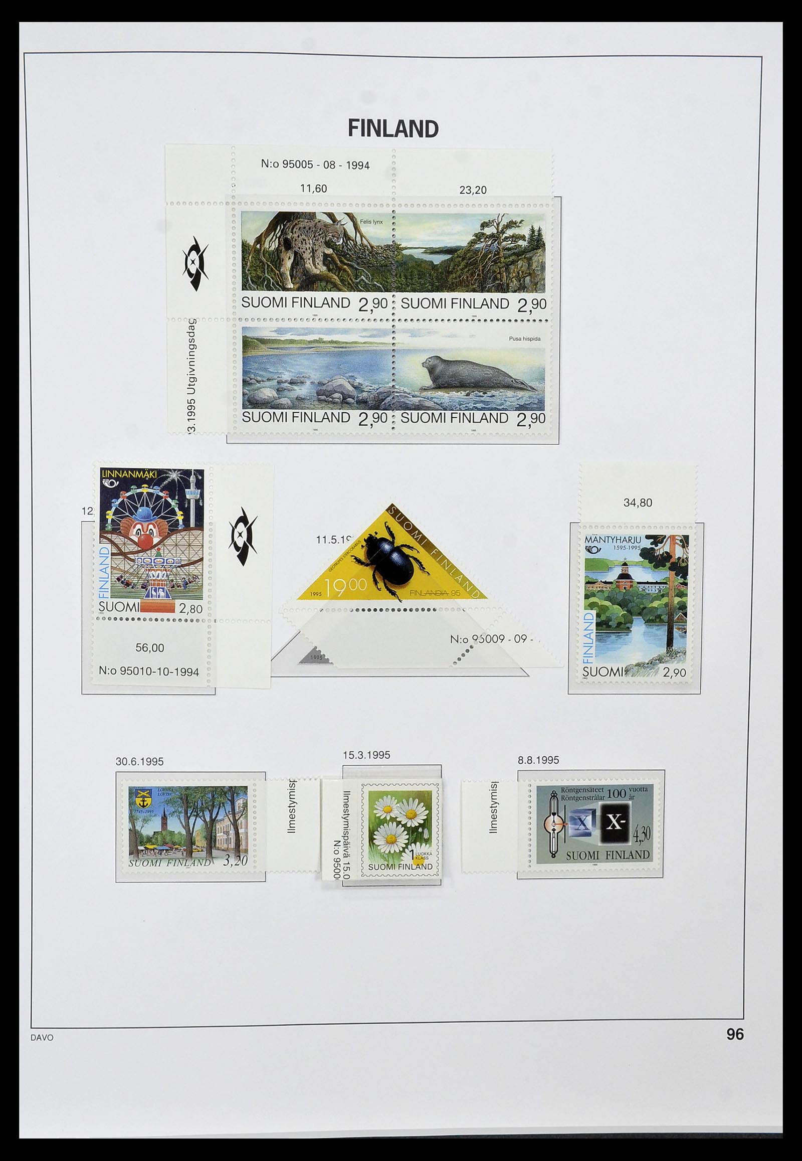 34476 096 - Postzegelverzameling 34476 Finland 1856-1999.