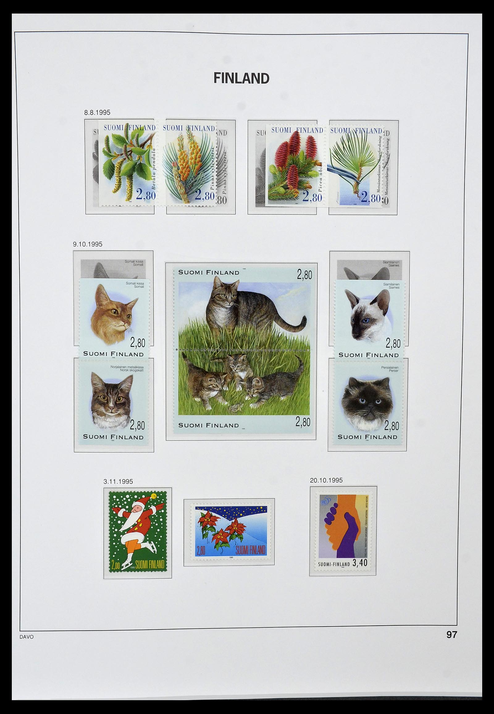 34476 097 - Postzegelverzameling 34476 Finland 1856-1999.