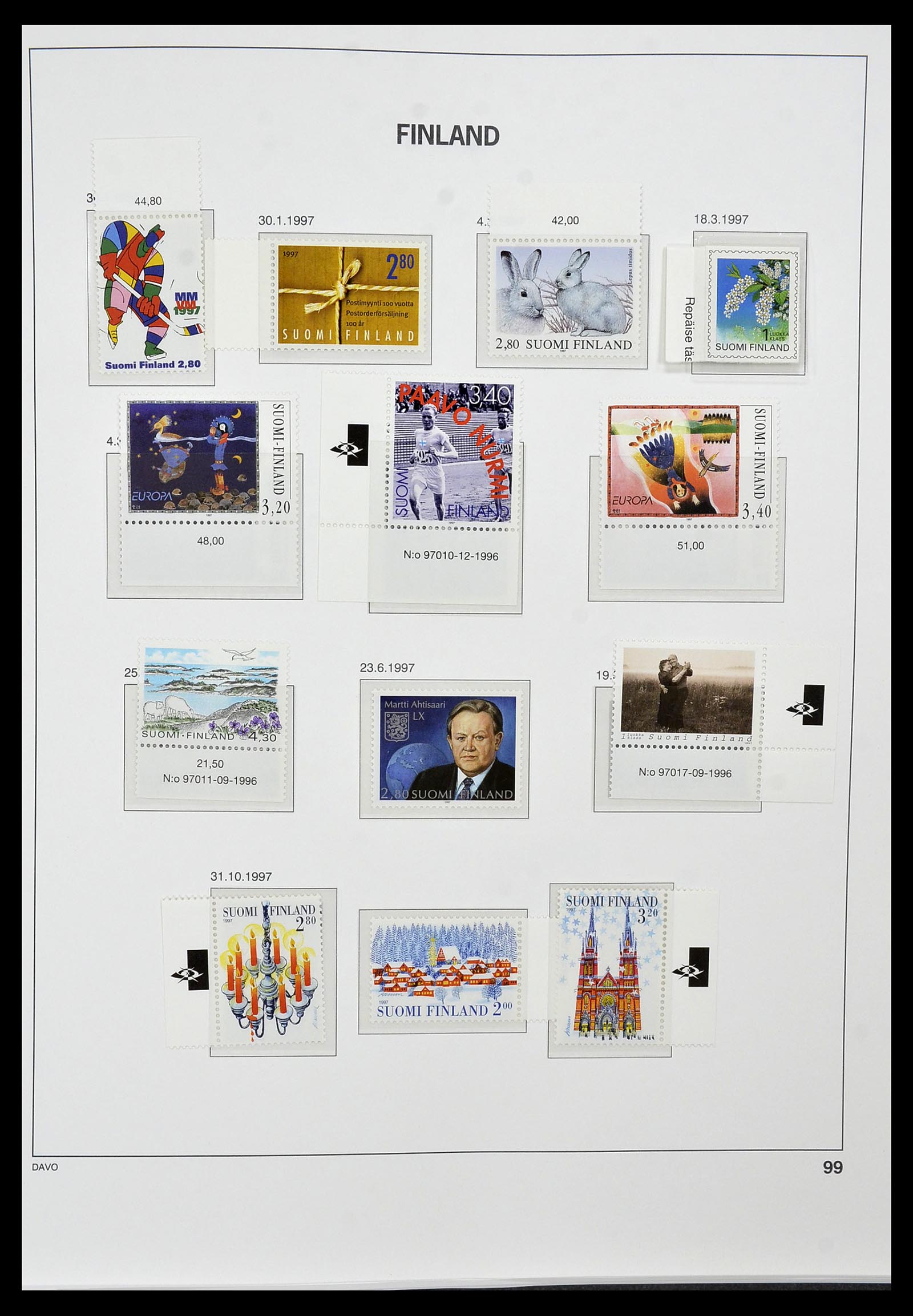 34476 099 - Postzegelverzameling 34476 Finland 1856-1999.