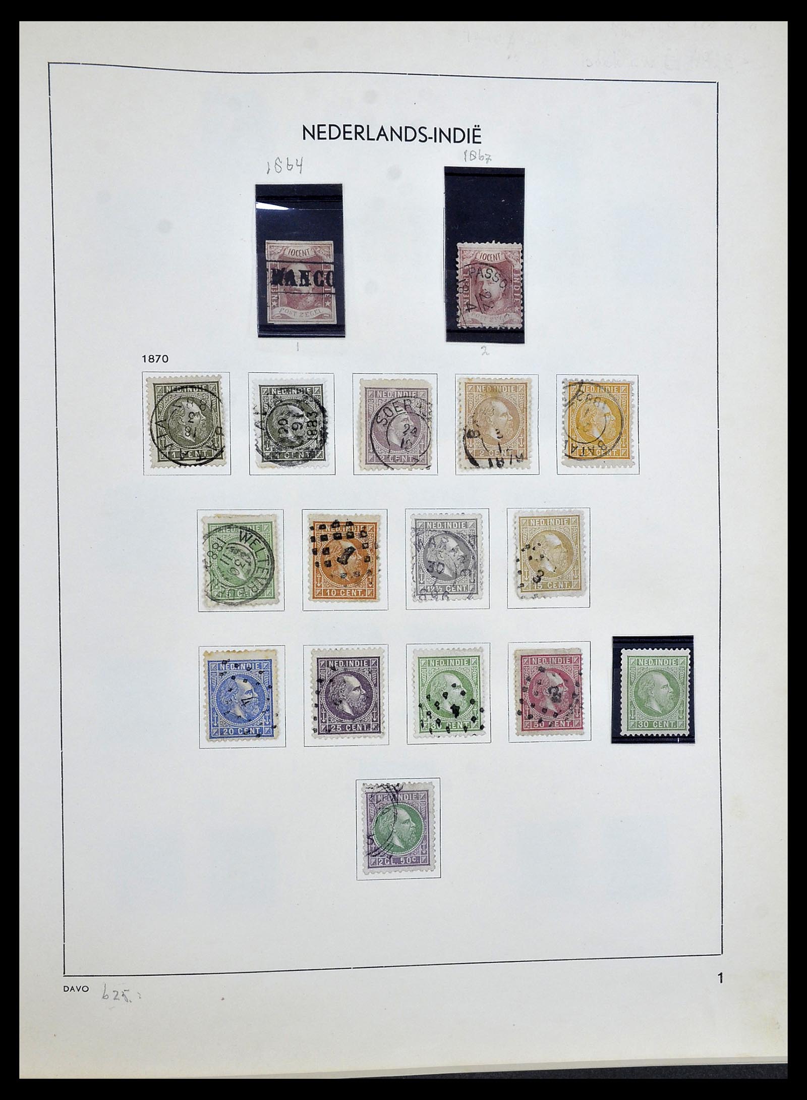 34477 001 - Postzegelverzameling 34477 Nederlands Indië 1864-1962.