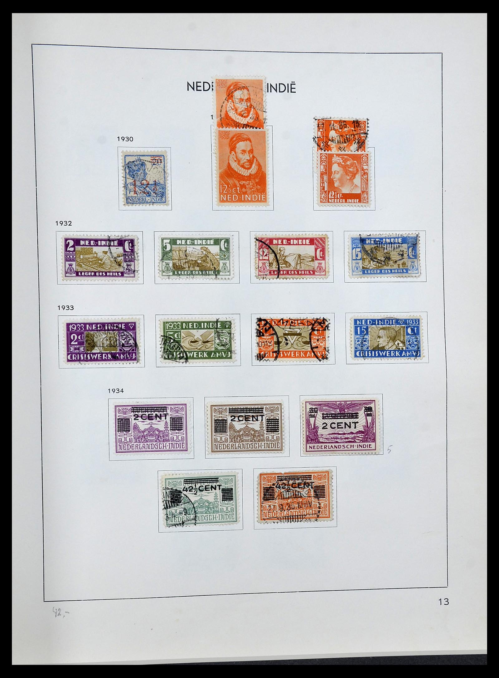 34477 012 - Postzegelverzameling 34477 Nederlands Indië 1864-1962.