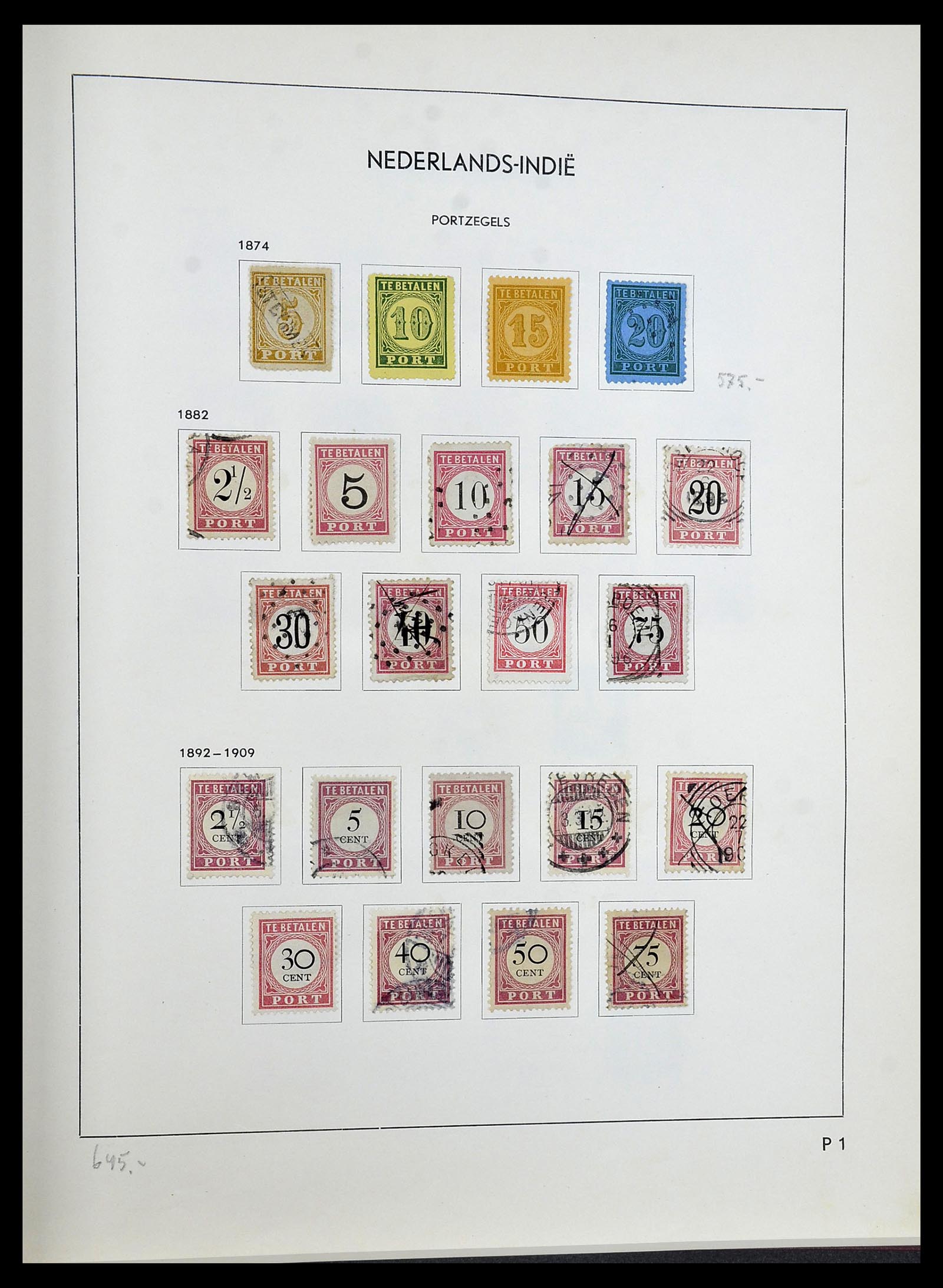 34477 026 - Postzegelverzameling 34477 Nederlands Indië 1864-1962.