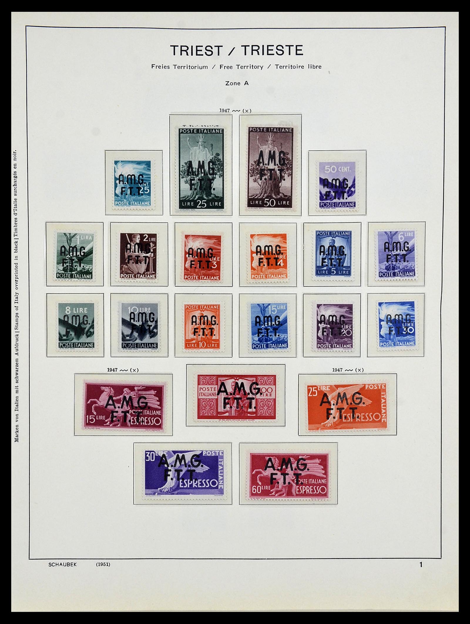 34482 001 - Postzegelverzameling 34482 Triëst 1947-1954.