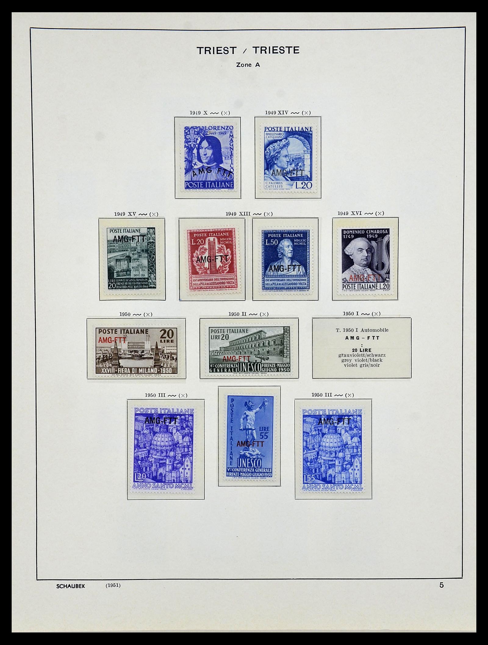 34482 005 - Postzegelverzameling 34482 Triëst 1947-1954.