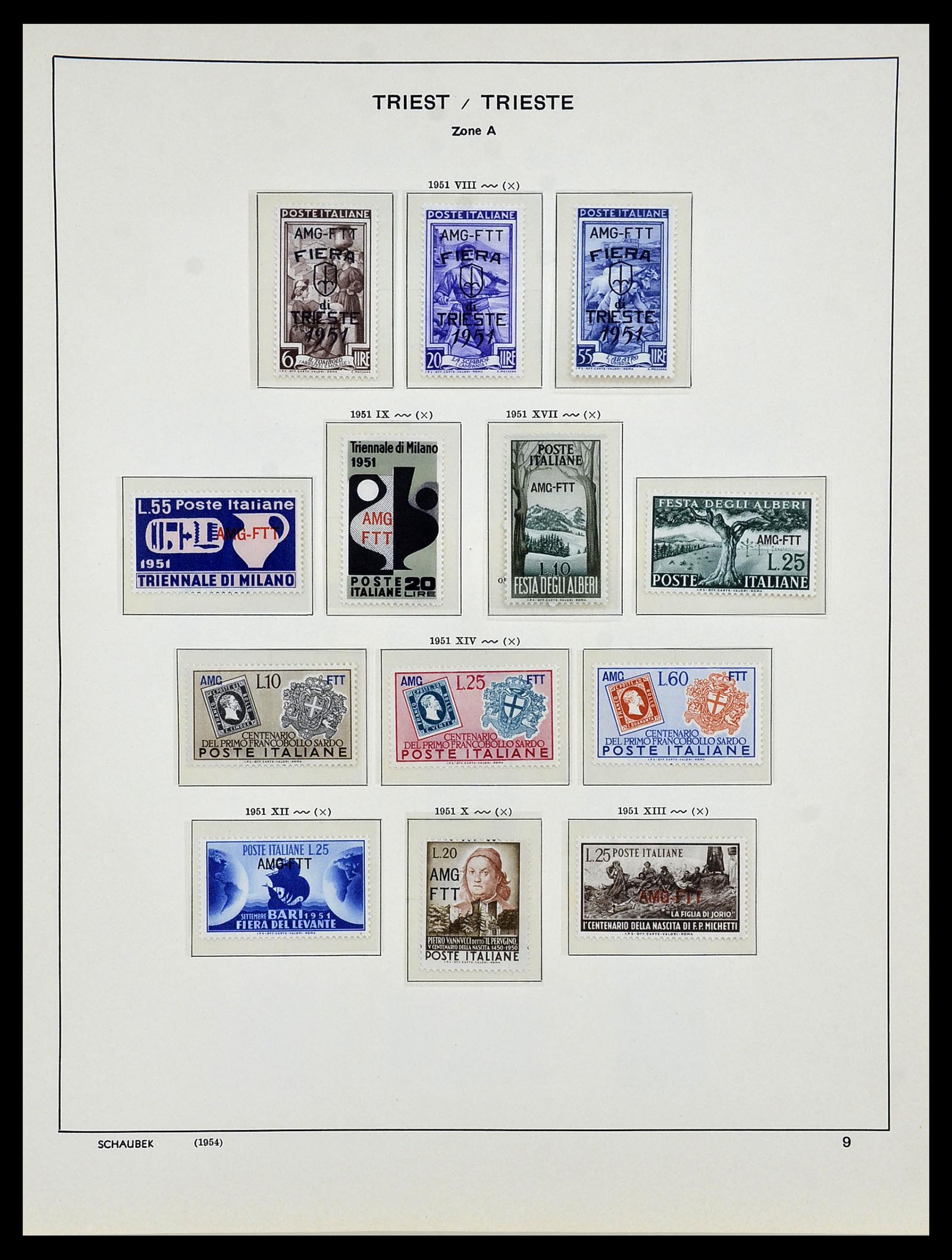 34482 010 - Postzegelverzameling 34482 Triëst 1947-1954.