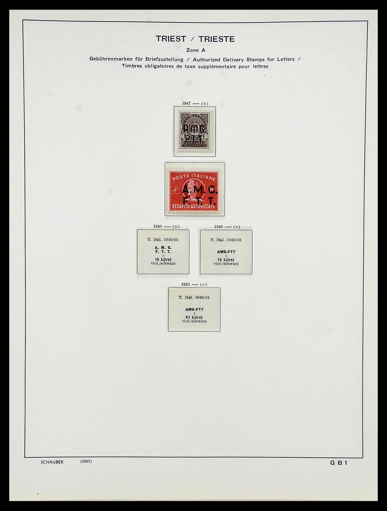 34482 016 - Postzegelverzameling 34482 Triëst 1947-1954.