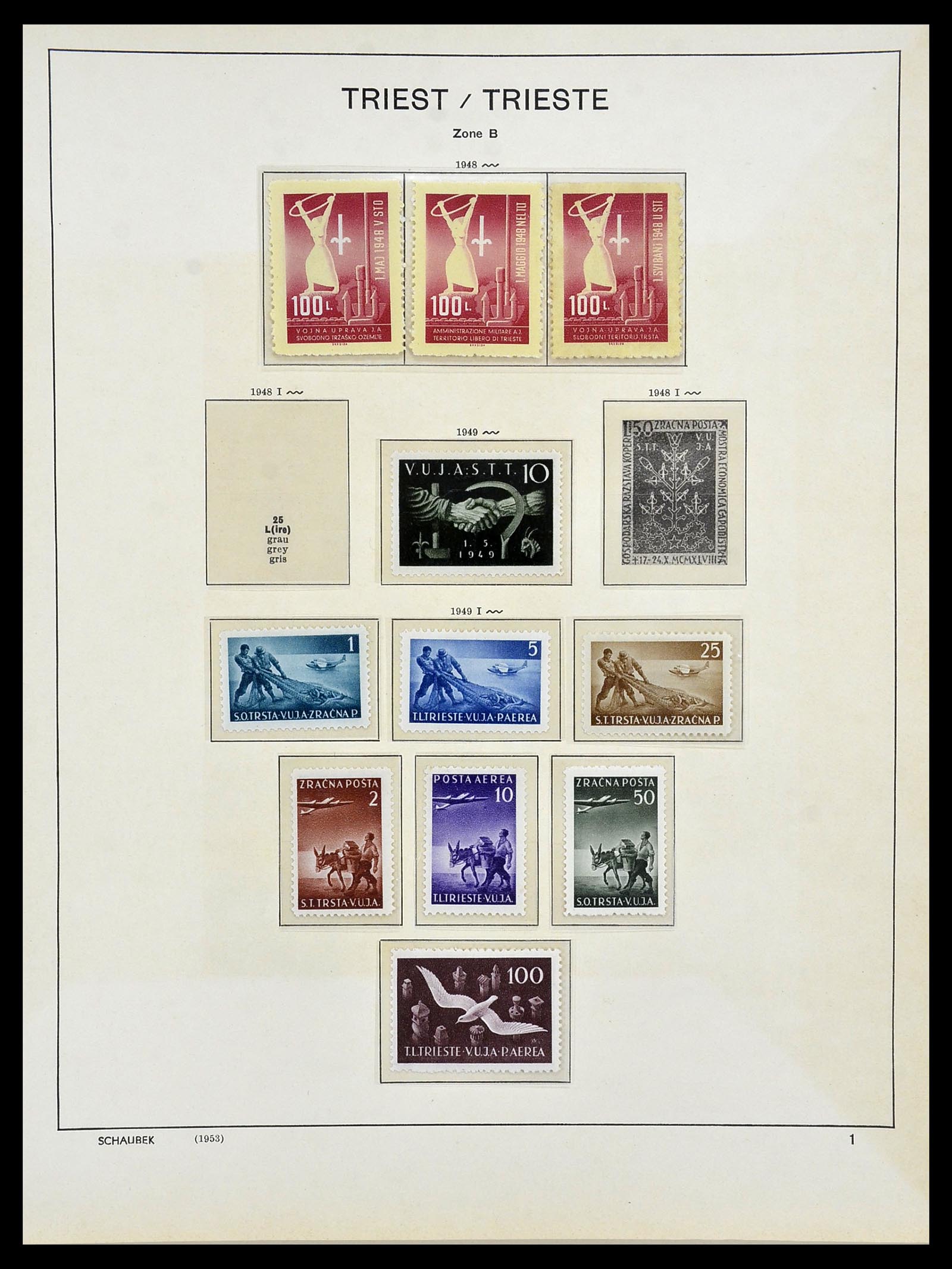 34482 019 - Postzegelverzameling 34482 Triëst 1947-1954.