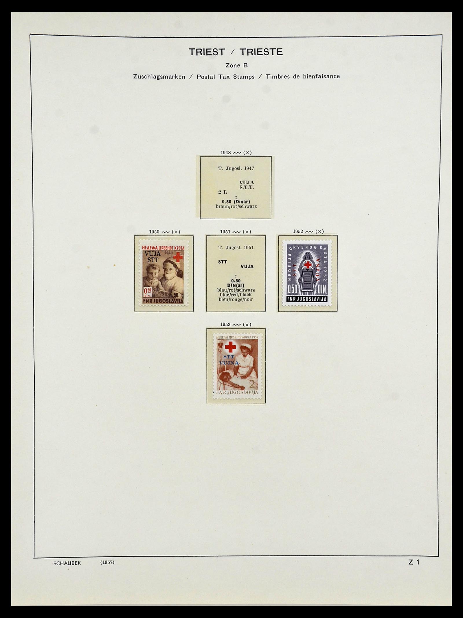 34482 031 - Postzegelverzameling 34482 Triëst 1947-1954.
