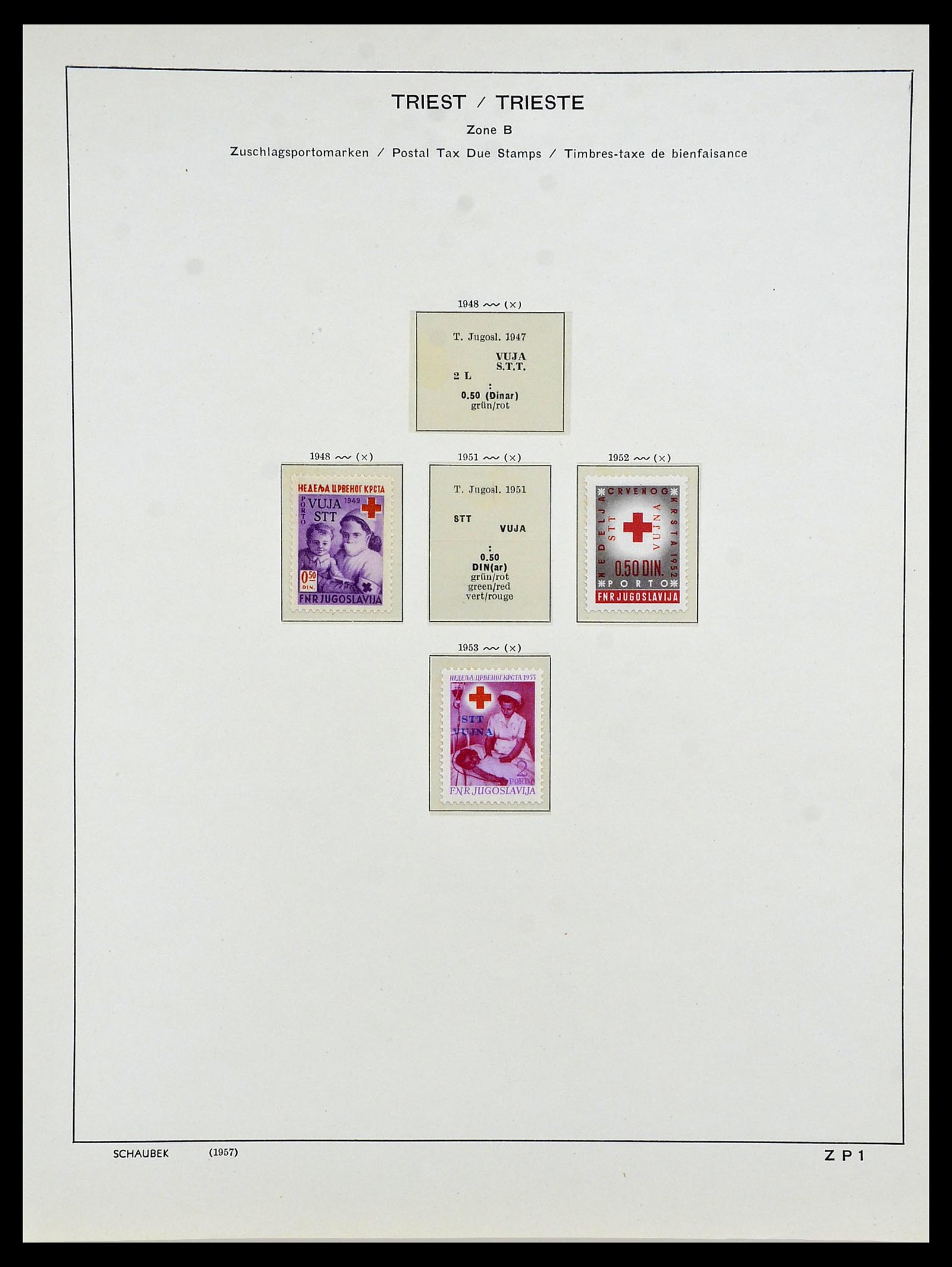34482 032 - Postzegelverzameling 34482 Triëst 1947-1954.