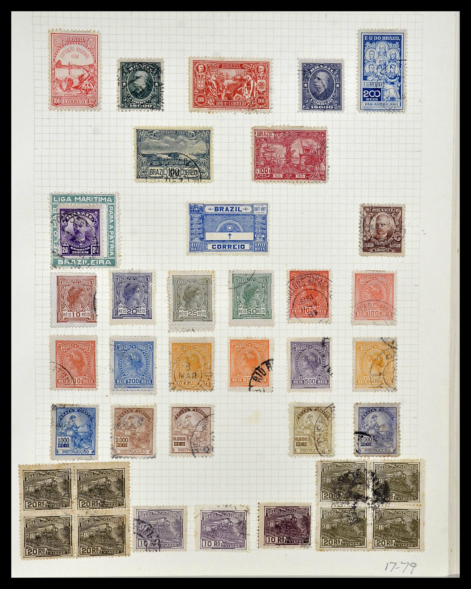 34484 007 - Postzegelverzameling 34484 Brazilië 1844-1950.