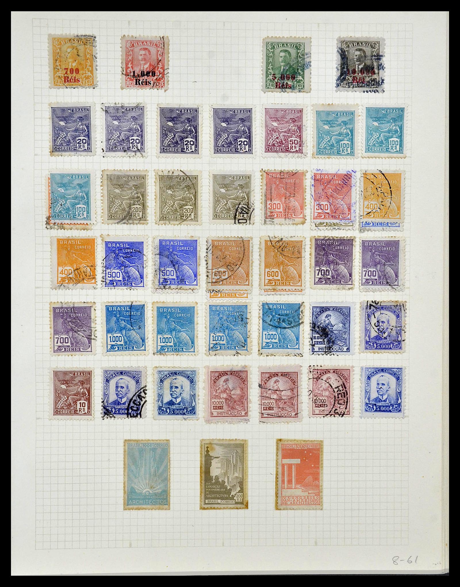34484 009 - Postzegelverzameling 34484 Brazilië 1844-1950.
