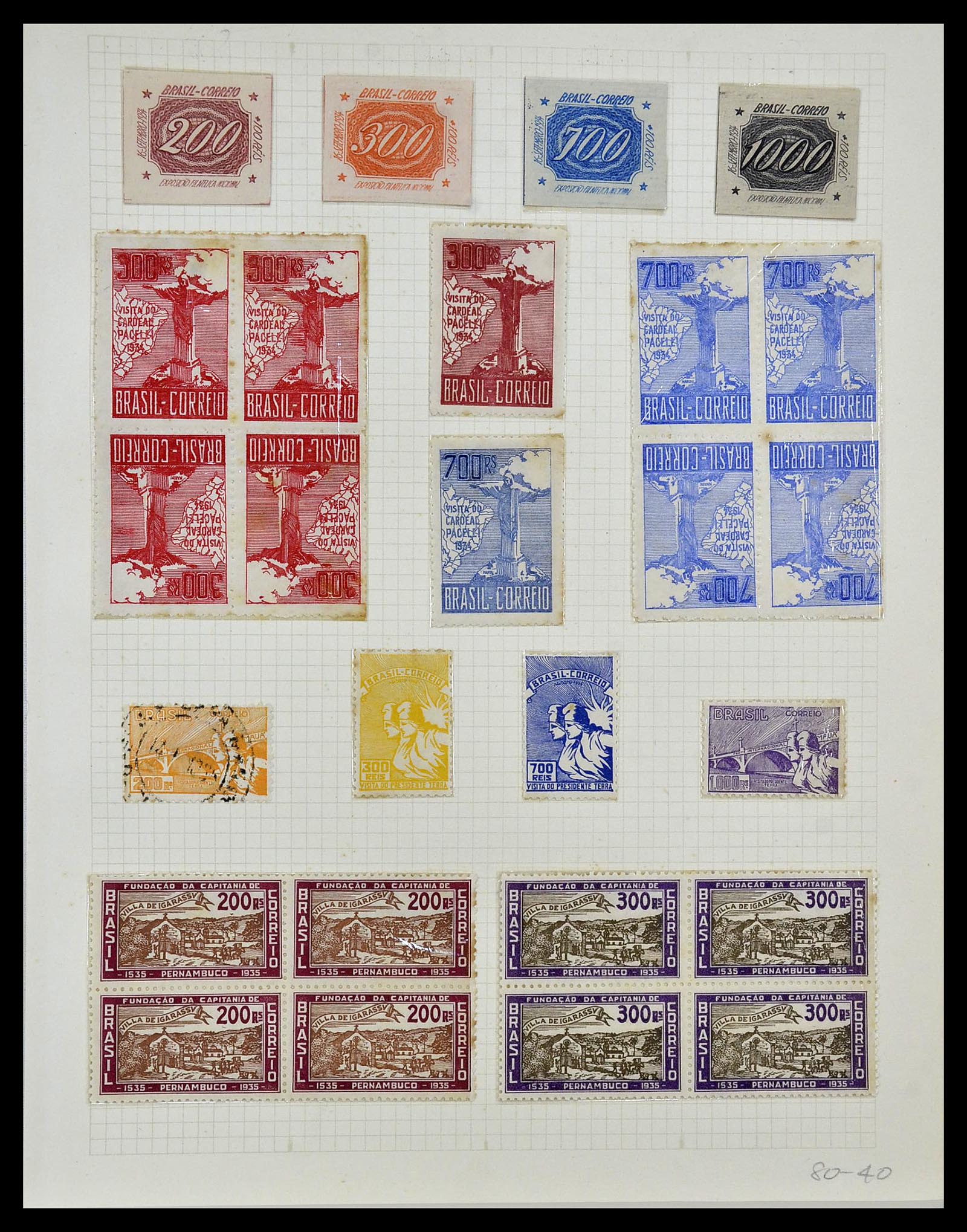 34484 014 - Postzegelverzameling 34484 Brazilië 1844-1950.