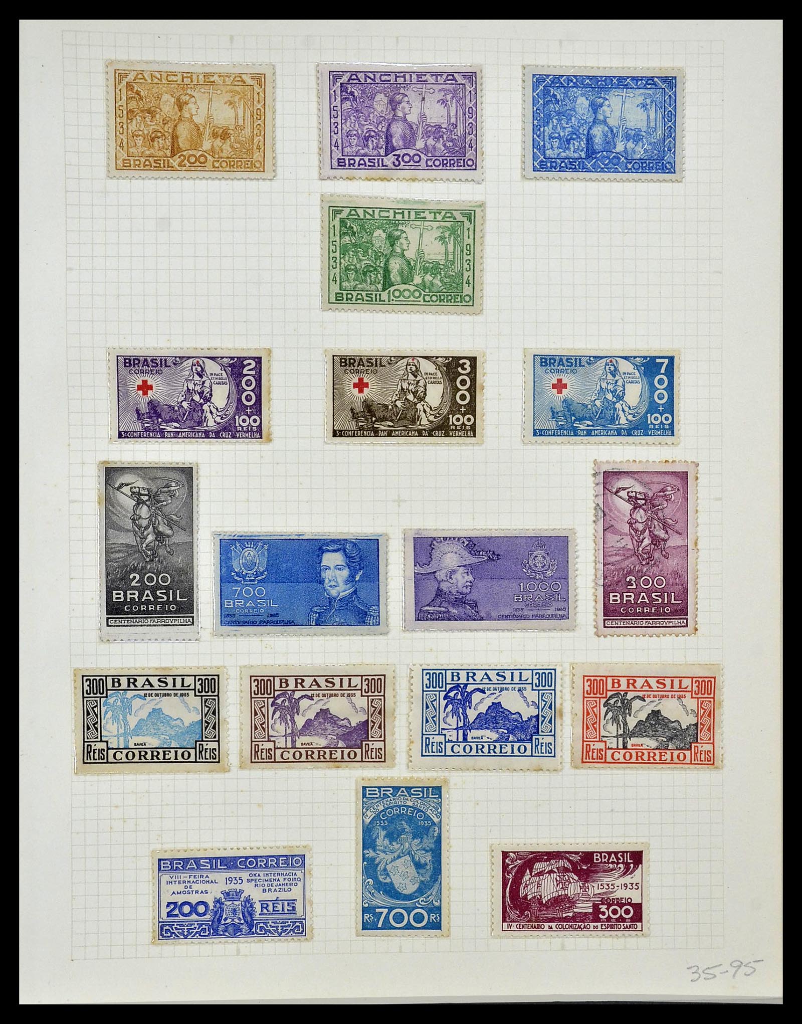 34484 015 - Postzegelverzameling 34484 Brazilië 1844-1950.