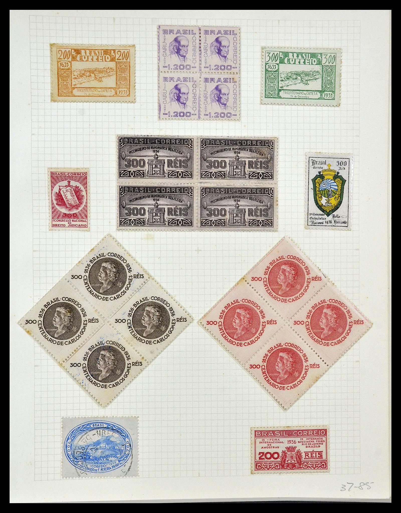 34484 016 - Postzegelverzameling 34484 Brazilië 1844-1950.
