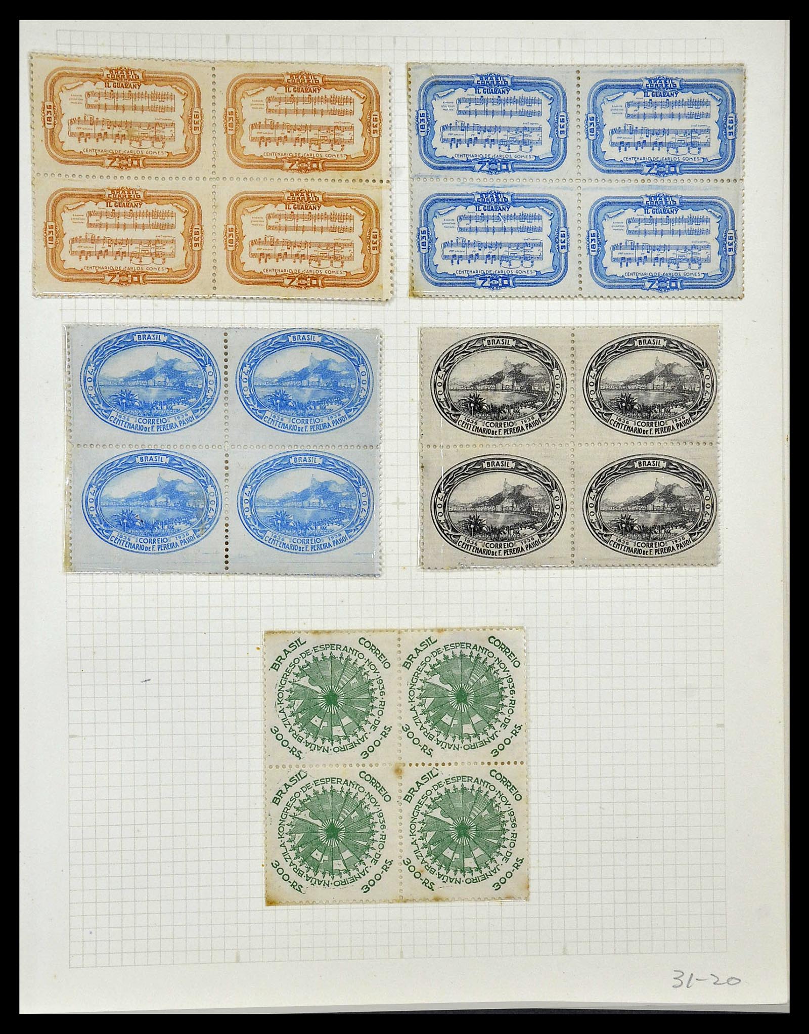 34484 017 - Stamp Collection 34484 Brazil 1844-1950.
