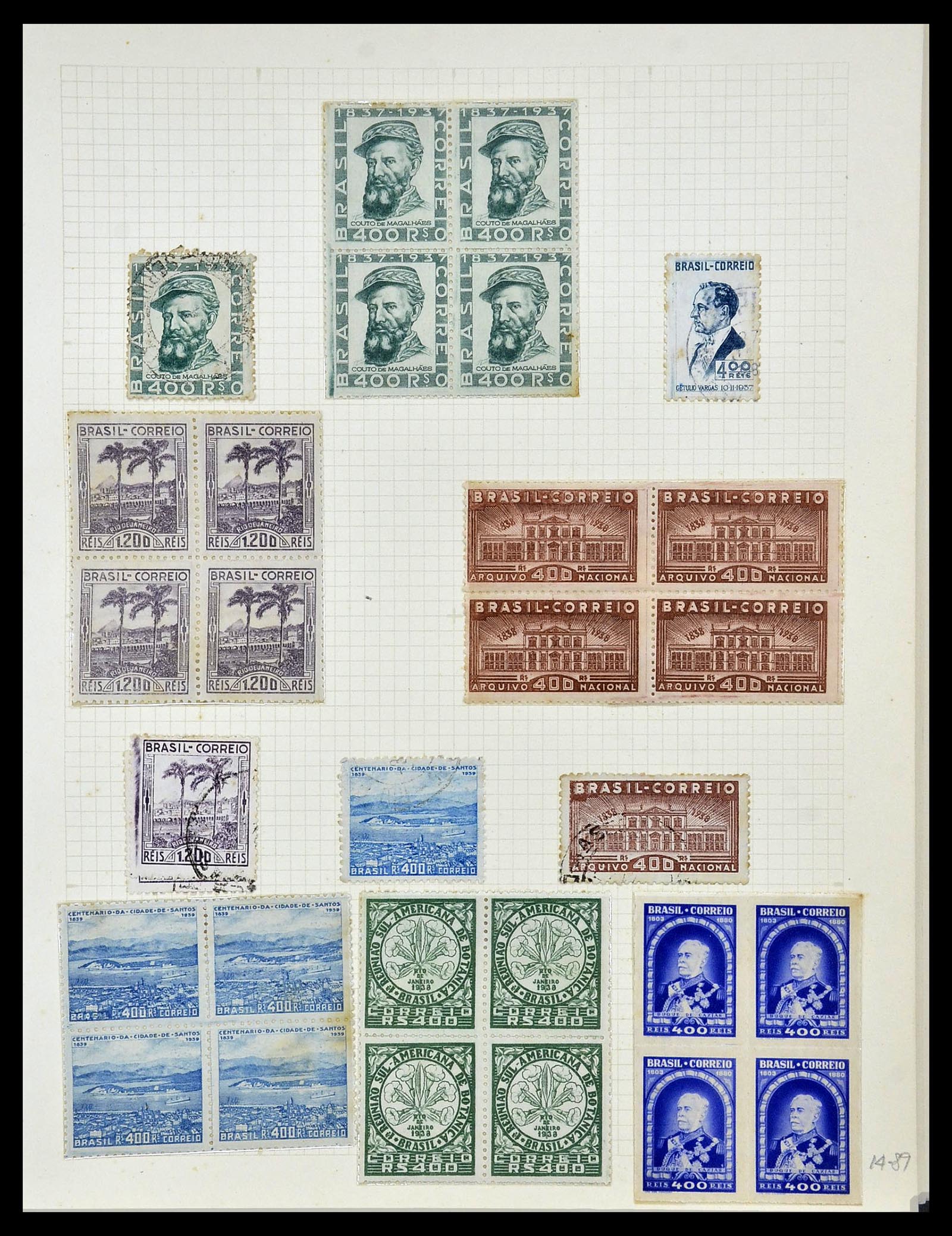 34484 020 - Postzegelverzameling 34484 Brazilië 1844-1950.