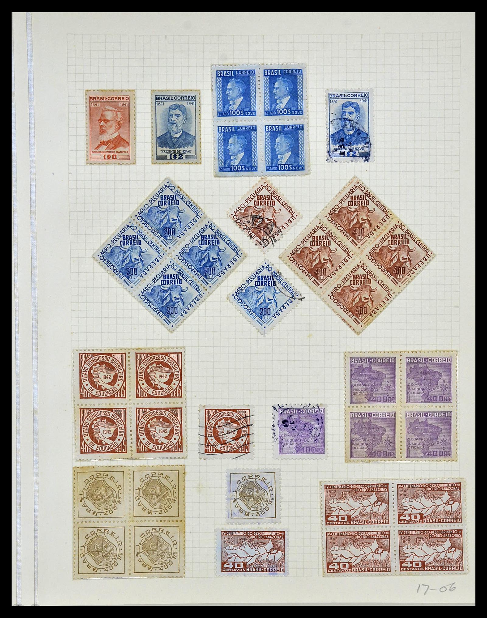 34484 026 - Postzegelverzameling 34484 Brazilië 1844-1950.