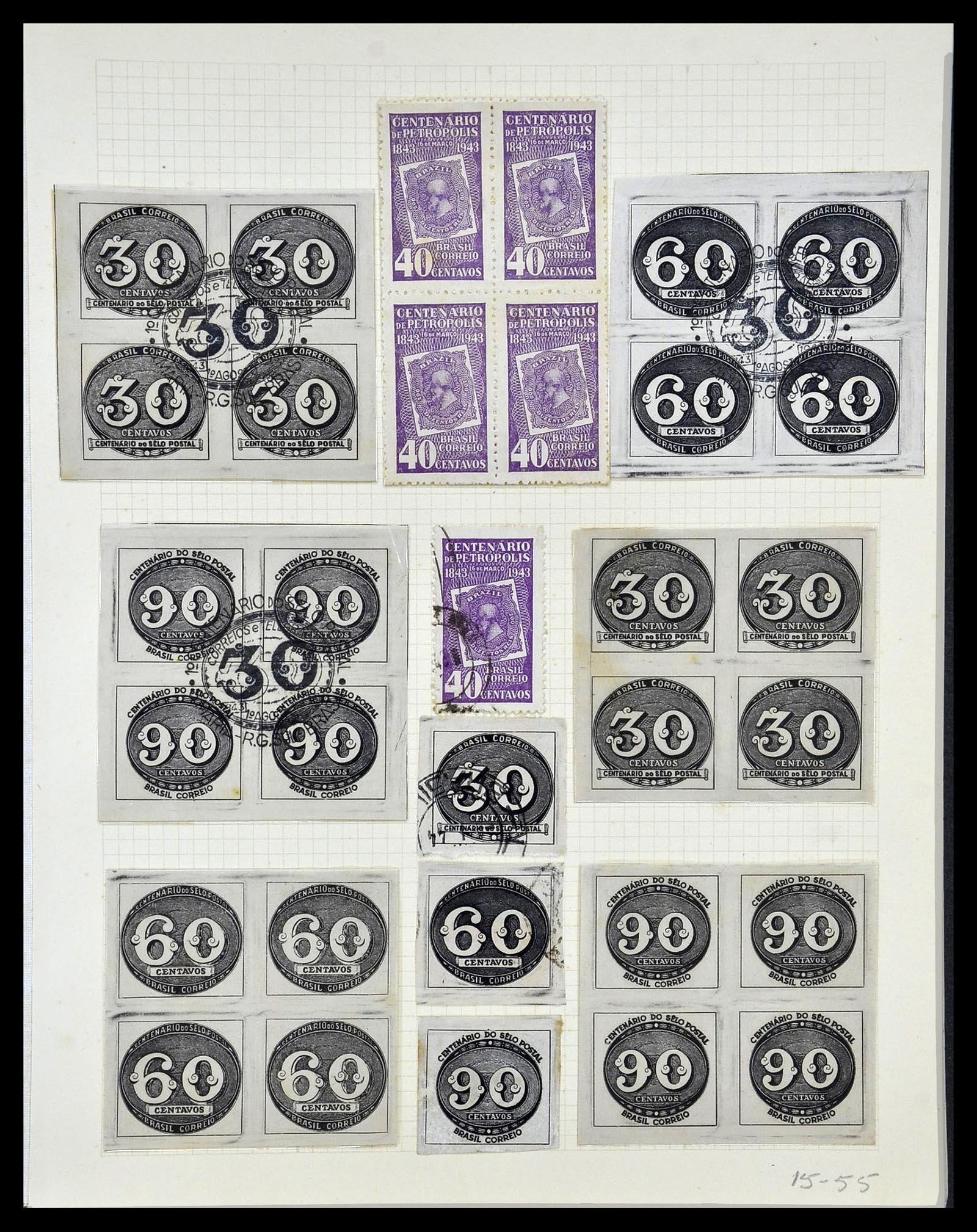 34484 027 - Postzegelverzameling 34484 Brazilië 1844-1950.