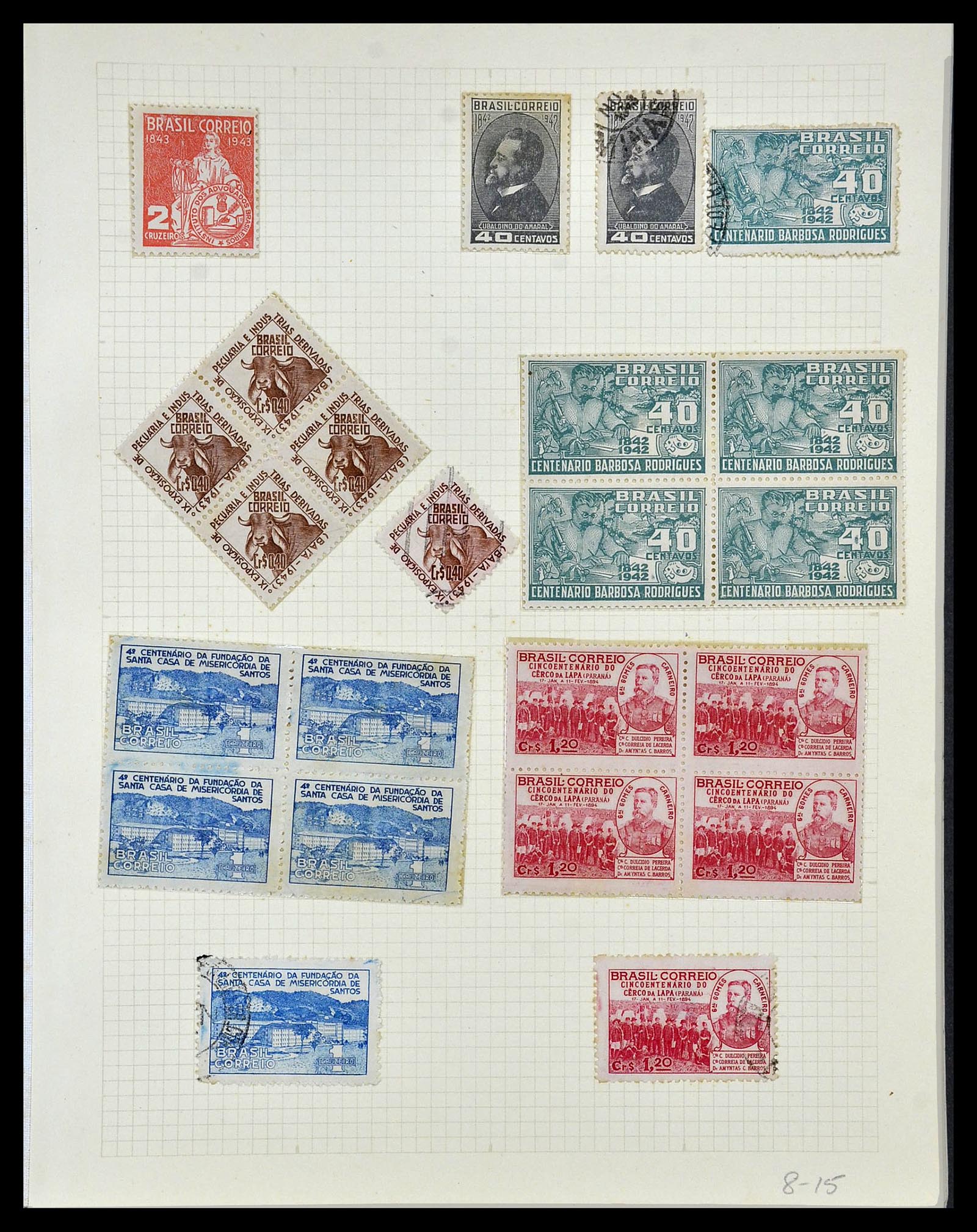 34484 028 - Postzegelverzameling 34484 Brazilië 1844-1950.