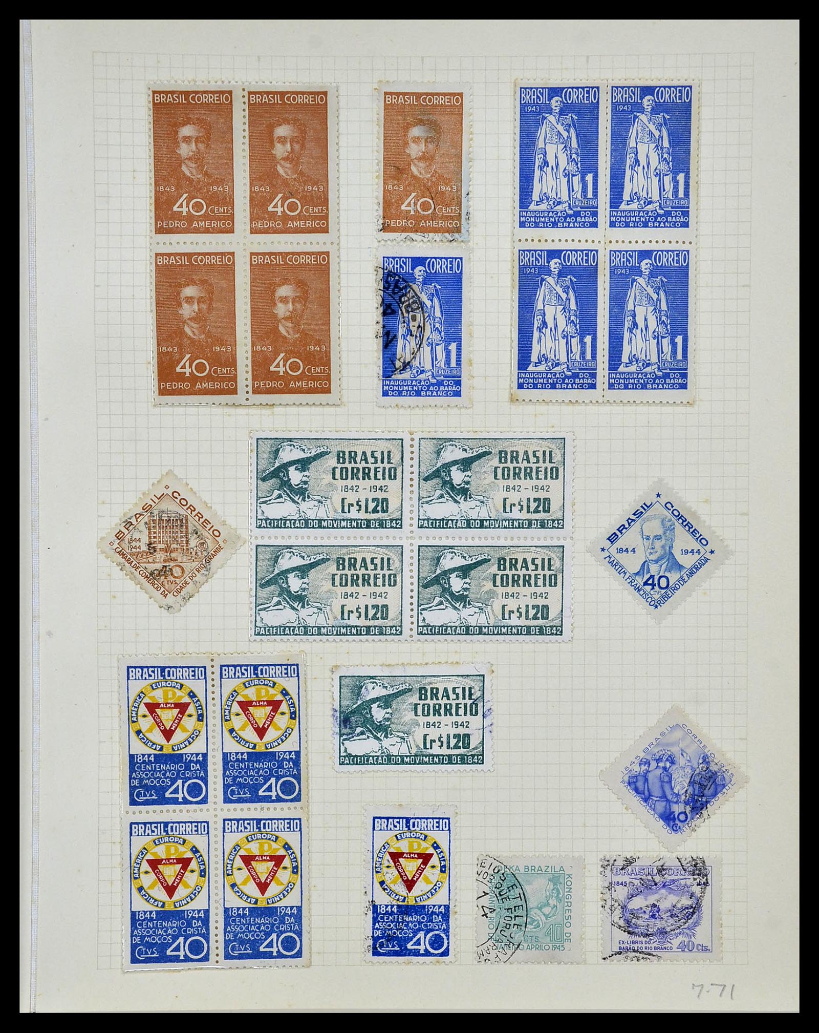 34484 029 - Postzegelverzameling 34484 Brazilië 1844-1950.