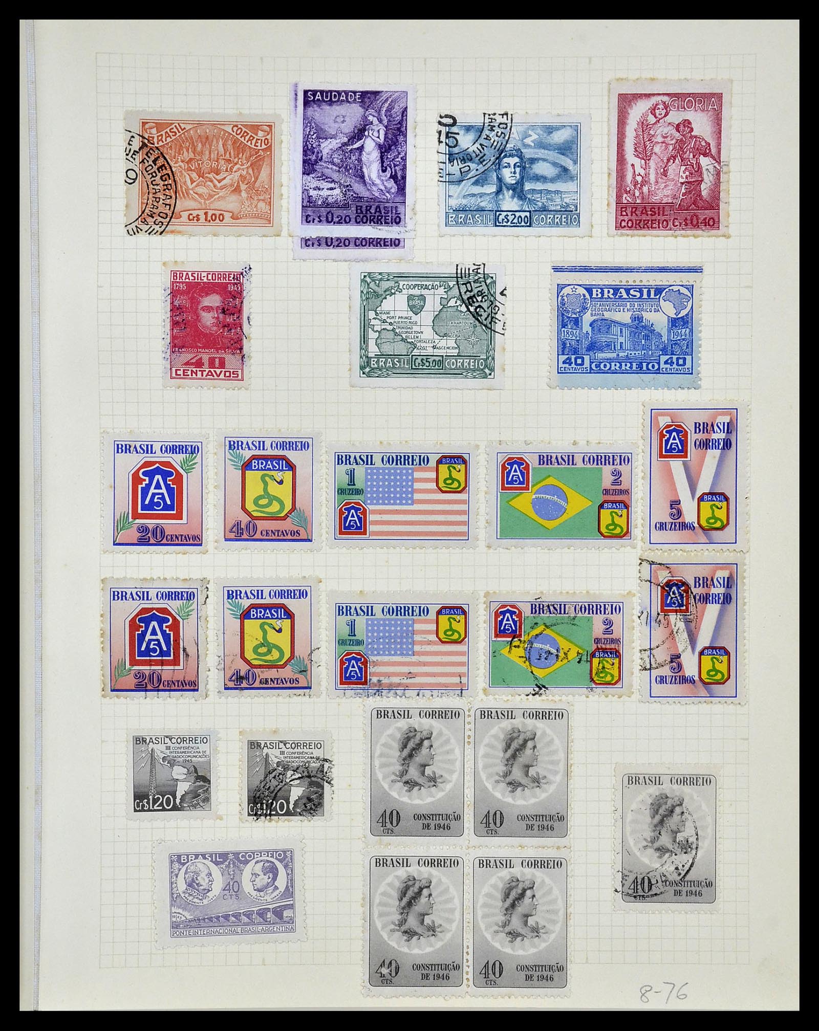 34484 030 - Postzegelverzameling 34484 Brazilië 1844-1950.