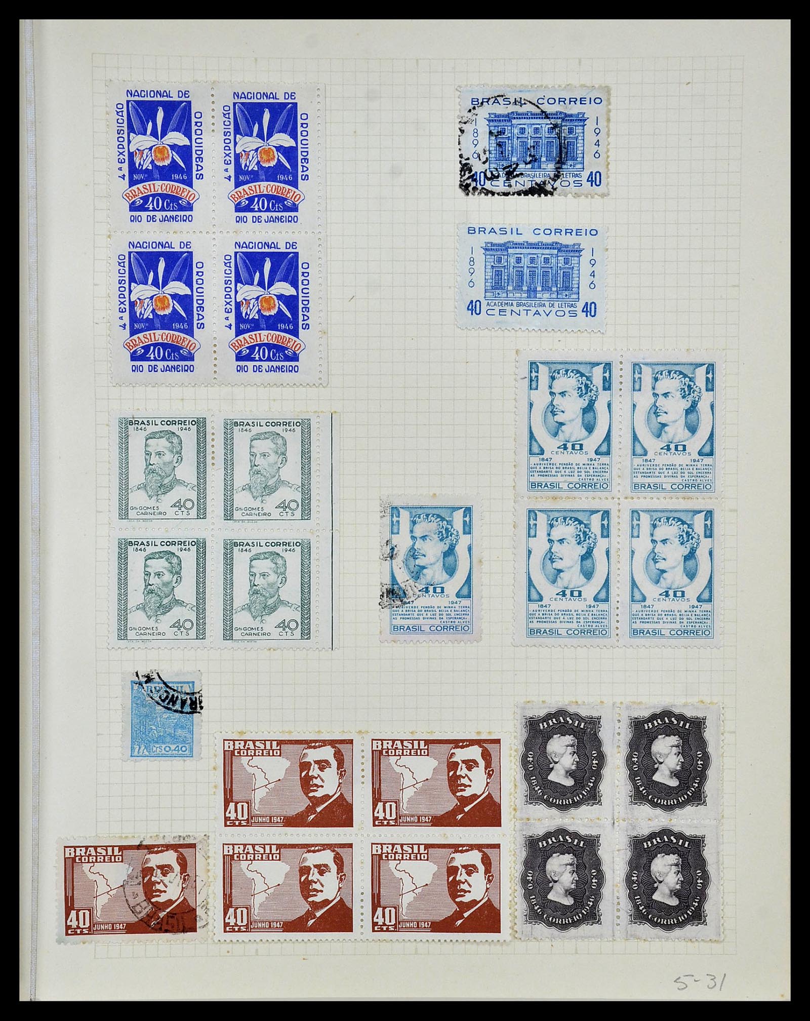 34484 032 - Postzegelverzameling 34484 Brazilië 1844-1950.