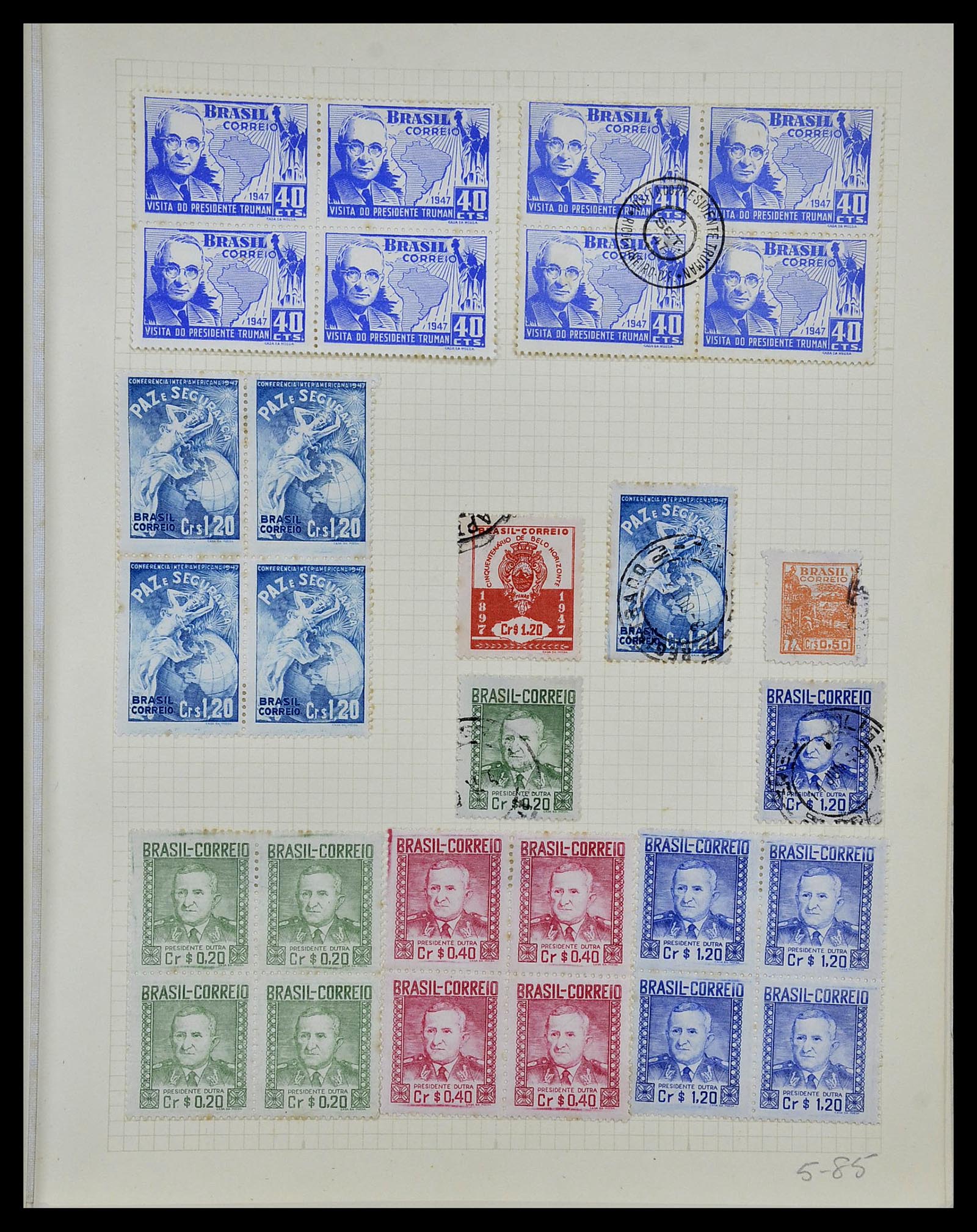 34484 033 - Postzegelverzameling 34484 Brazilië 1844-1950.