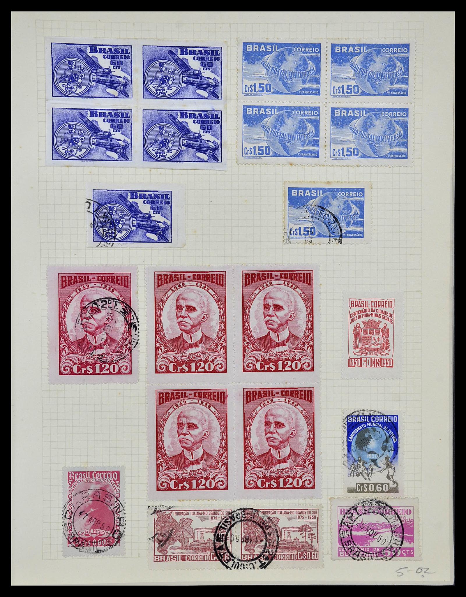 34484 036 - Postzegelverzameling 34484 Brazilië 1844-1950.