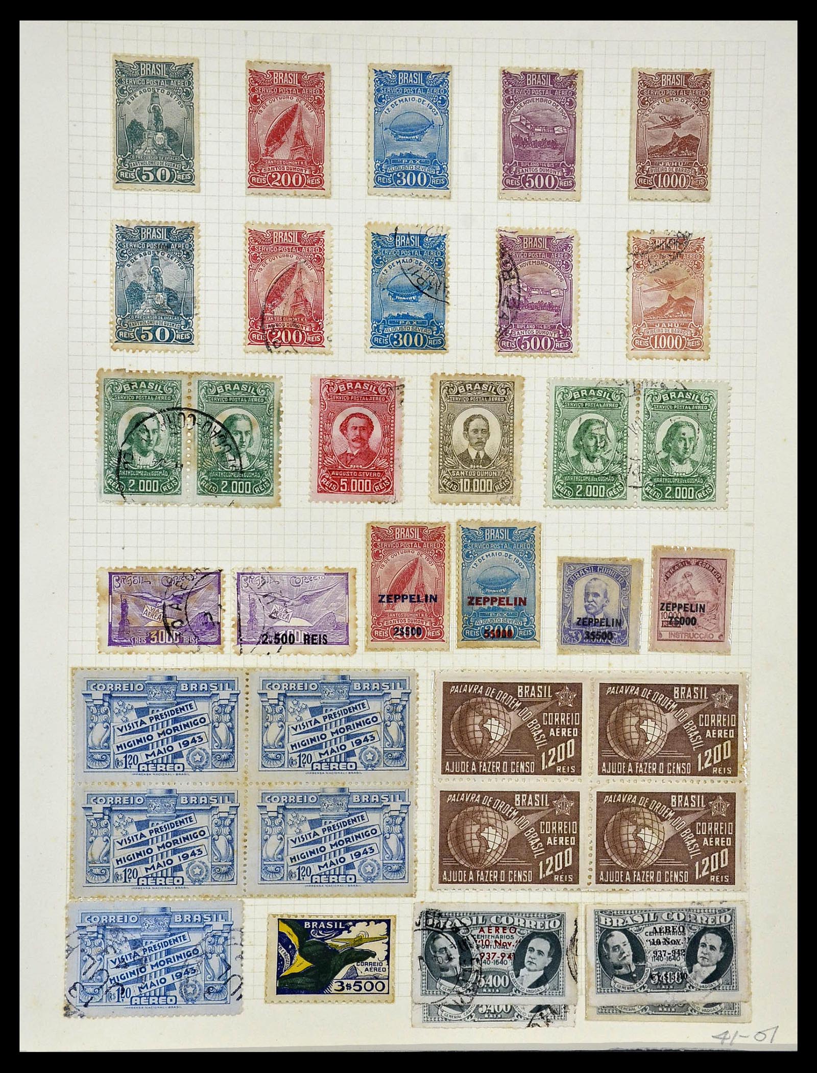 34484 049 - Postzegelverzameling 34484 Brazilië 1844-1950.