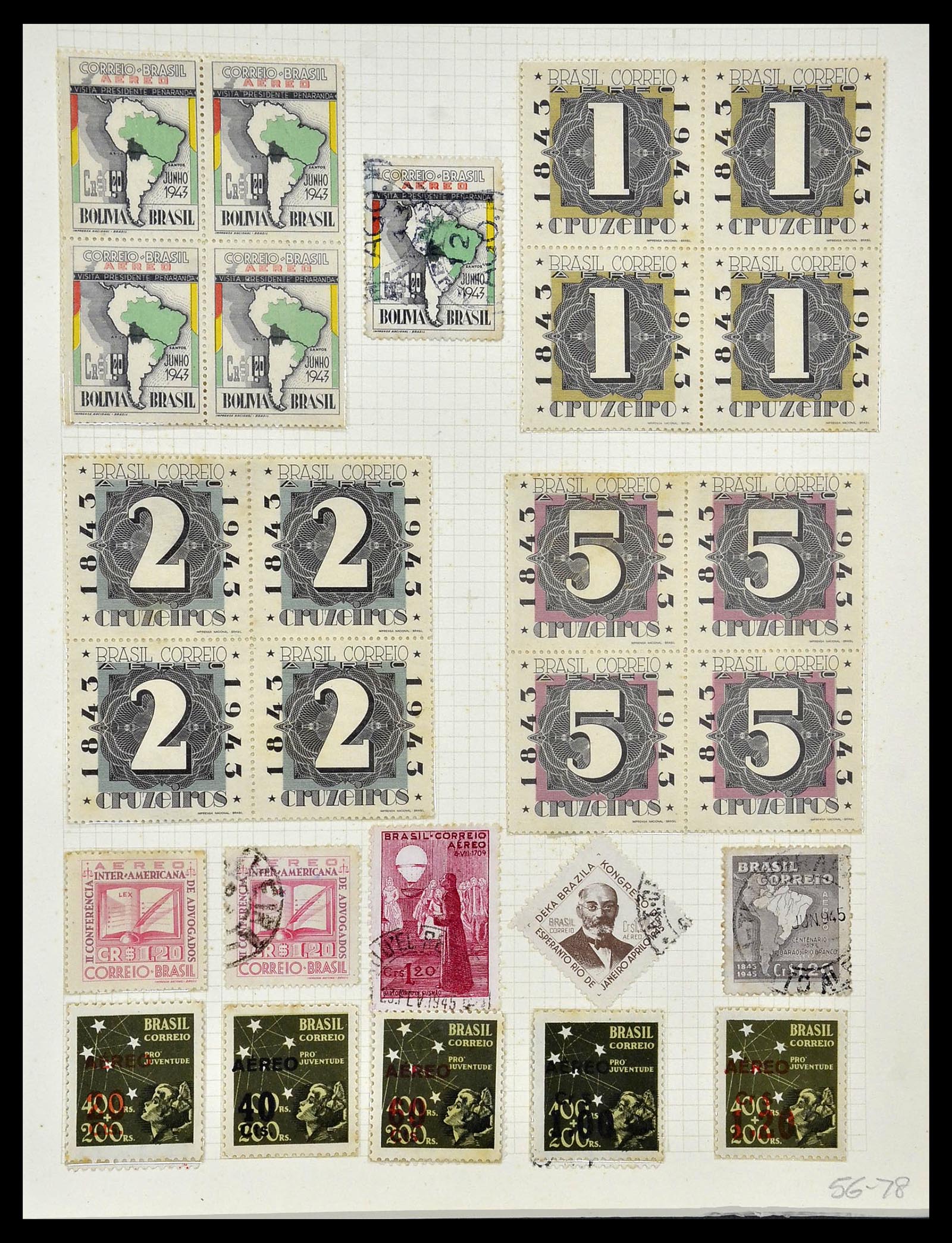 34484 050 - Postzegelverzameling 34484 Brazilië 1844-1950.