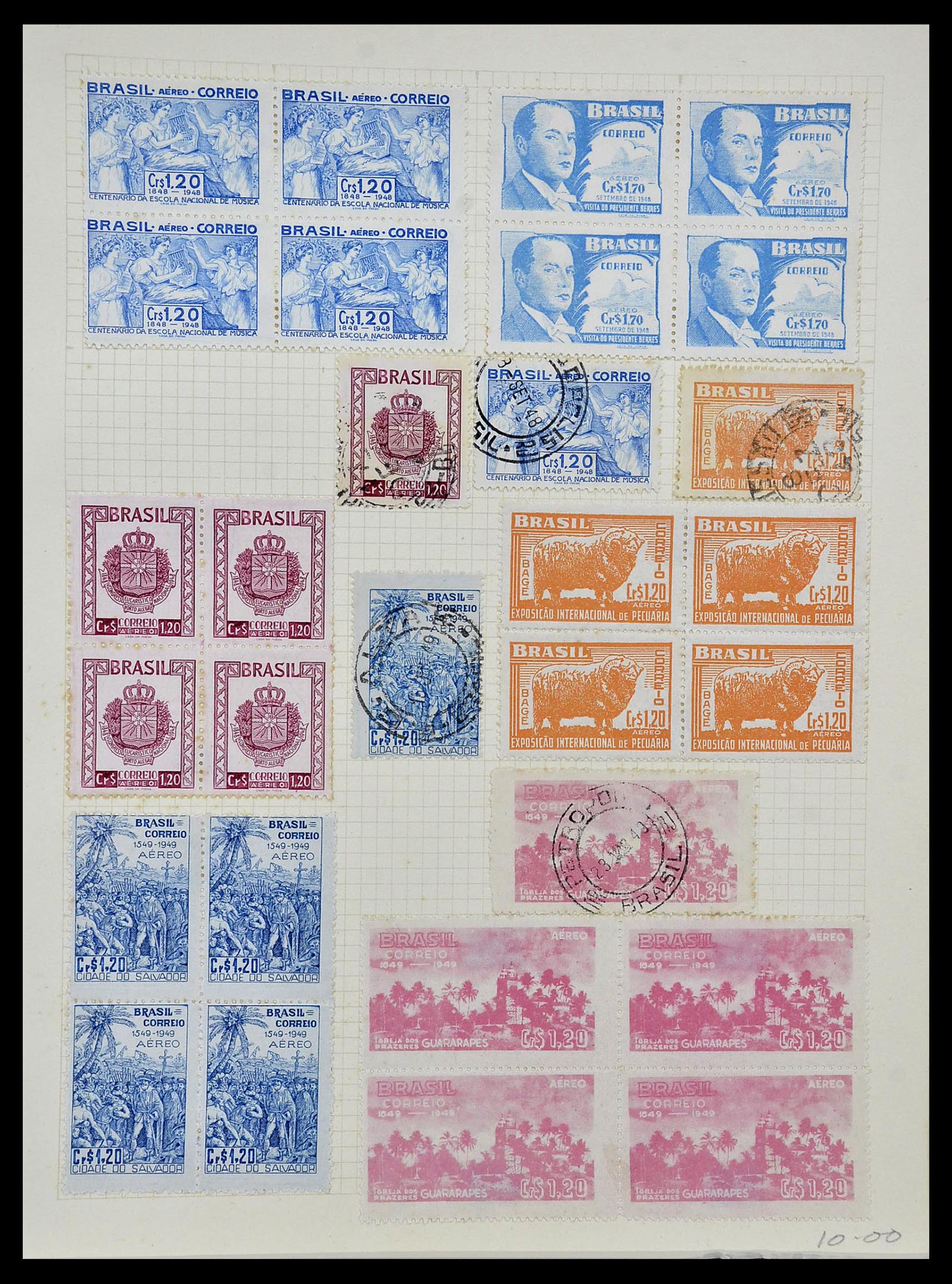 34484 052 - Postzegelverzameling 34484 Brazilië 1844-1950.