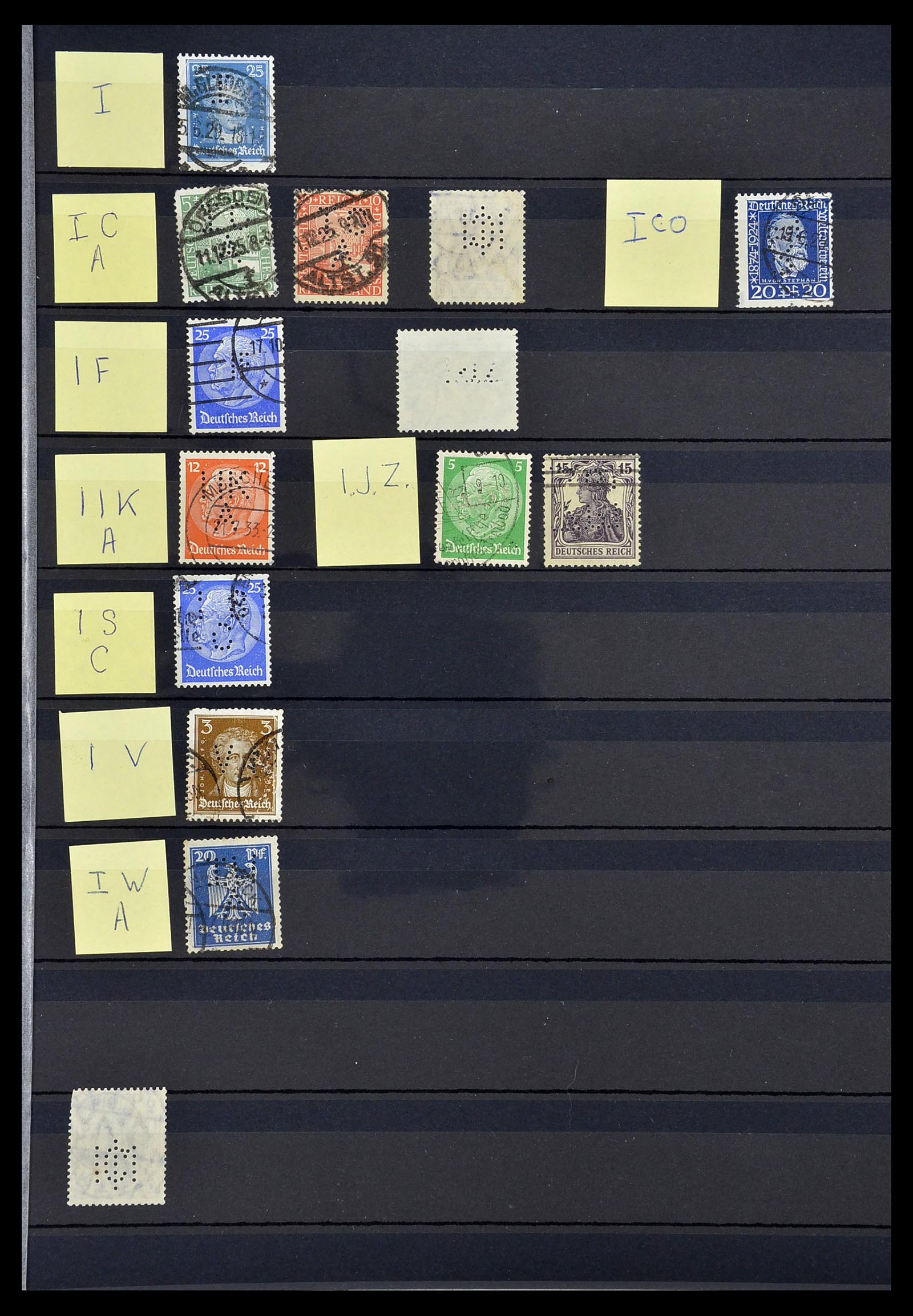 34485 005 - Postzegelverzameling 34485 Duitsland perfins 1890-1960.