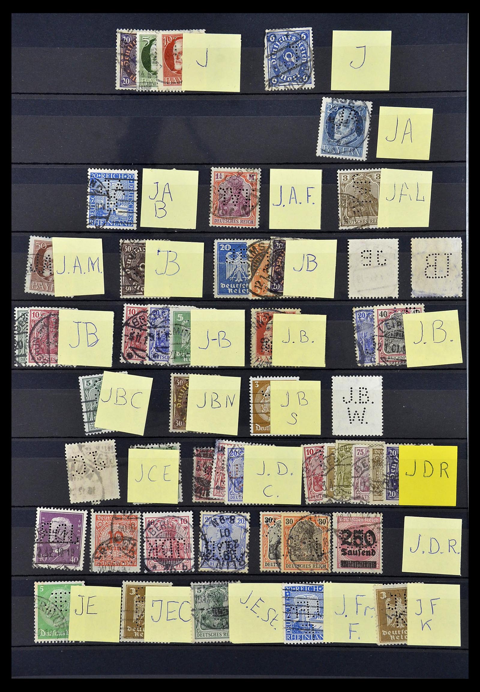 34485 006 - Stamp Collection 34485 Germany perfins 1890-1960.