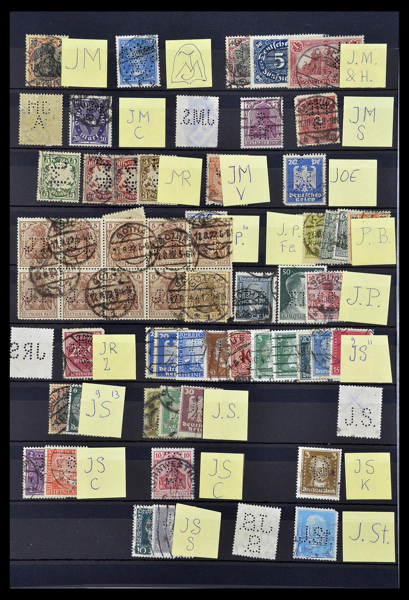 34485 008 - Postzegelverzameling 34485 Duitsland perfins 1890-1960.