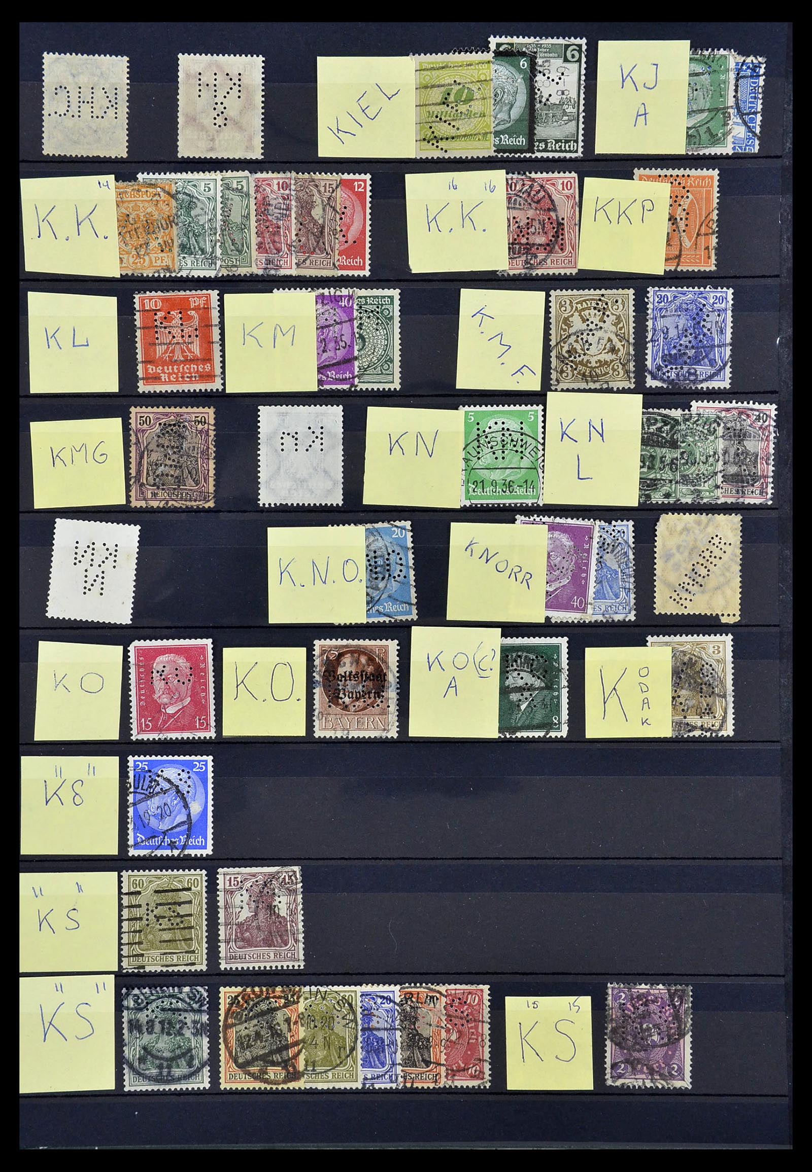 34485 011 - Stamp Collection 34485 Germany perfins 1890-1960.
