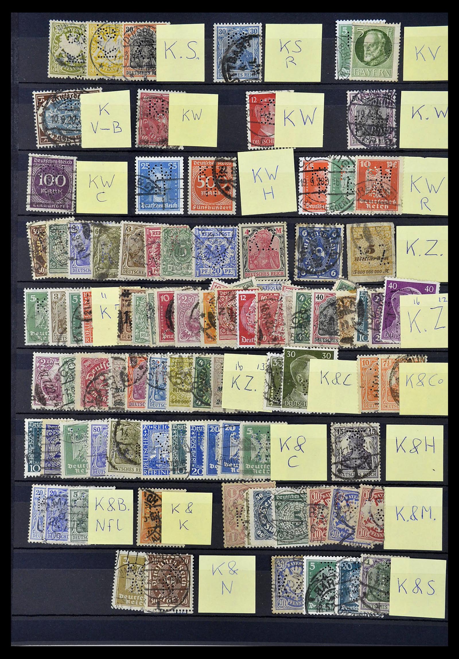 34485 012 - Stamp Collection 34485 Germany perfins 1890-1960.