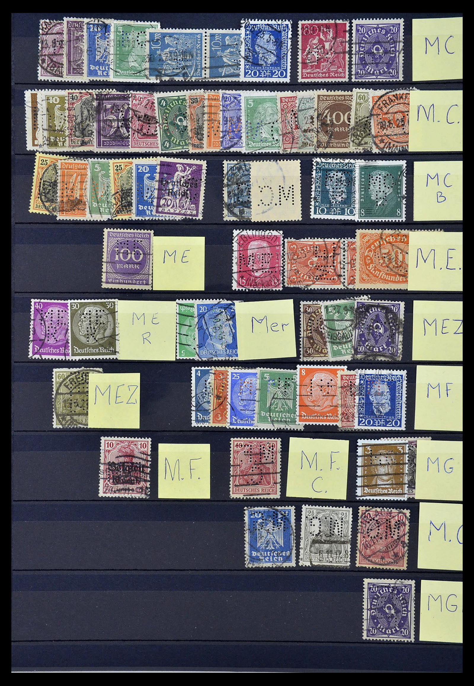 34485 018 - Stamp Collection 34485 Germany perfins 1890-1960.
