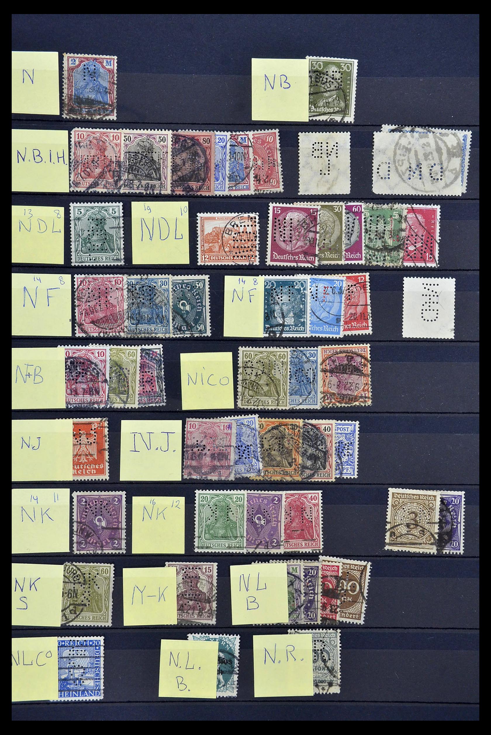 34485 021 - Stamp Collection 34485 Germany perfins 1890-1960.