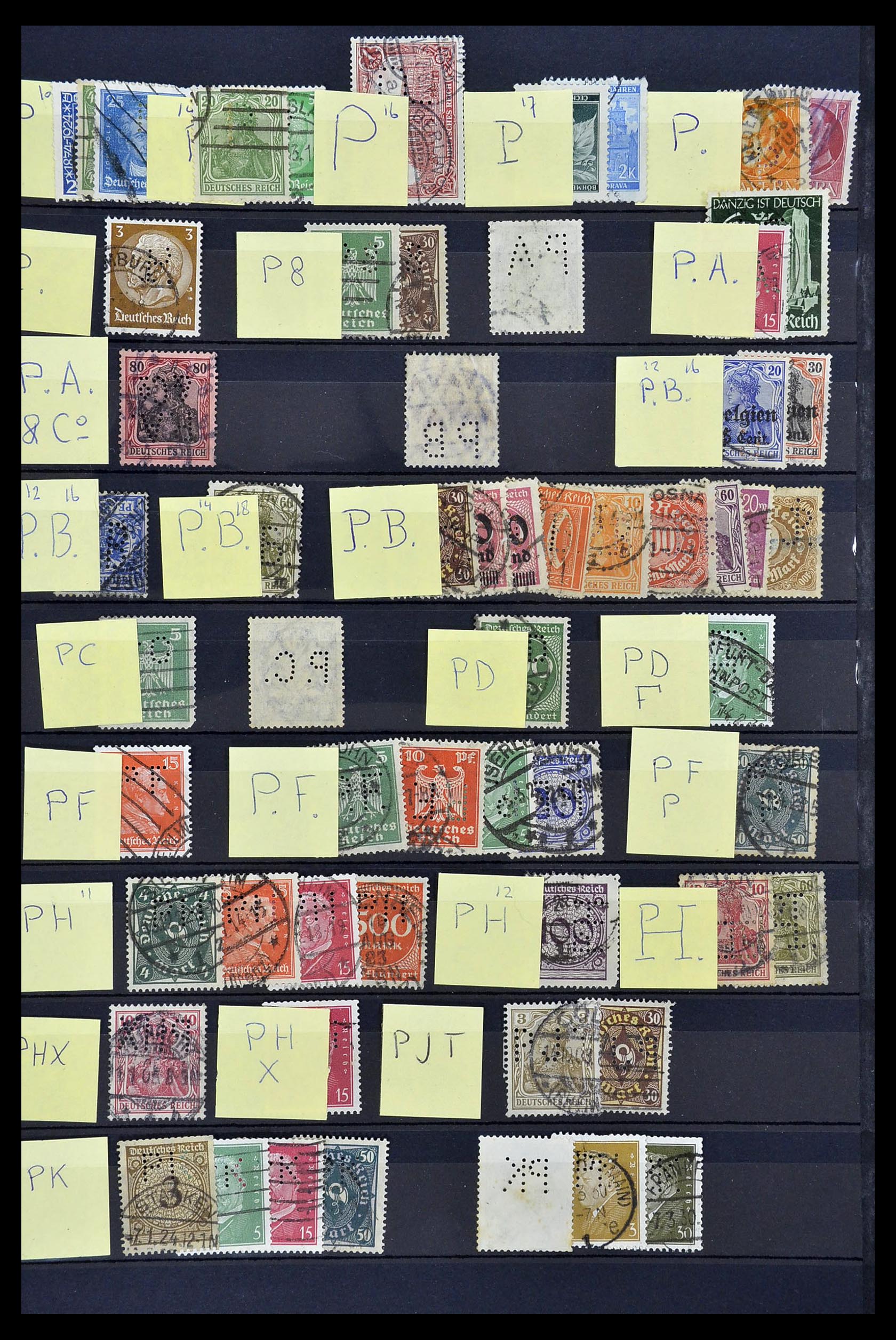 34485 025 - Stamp Collection 34485 Germany perfins 1890-1960.