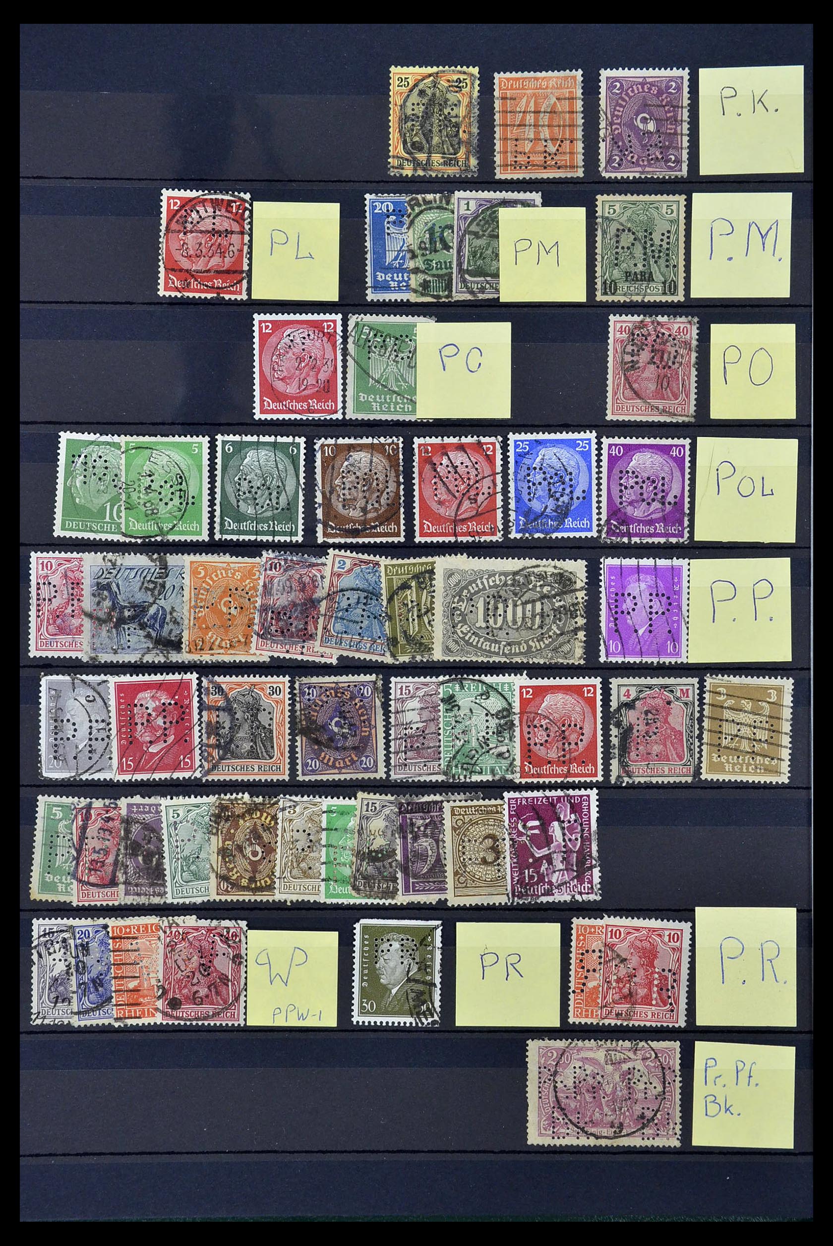 34485 026 - Stamp Collection 34485 Germany perfins 1890-1960.