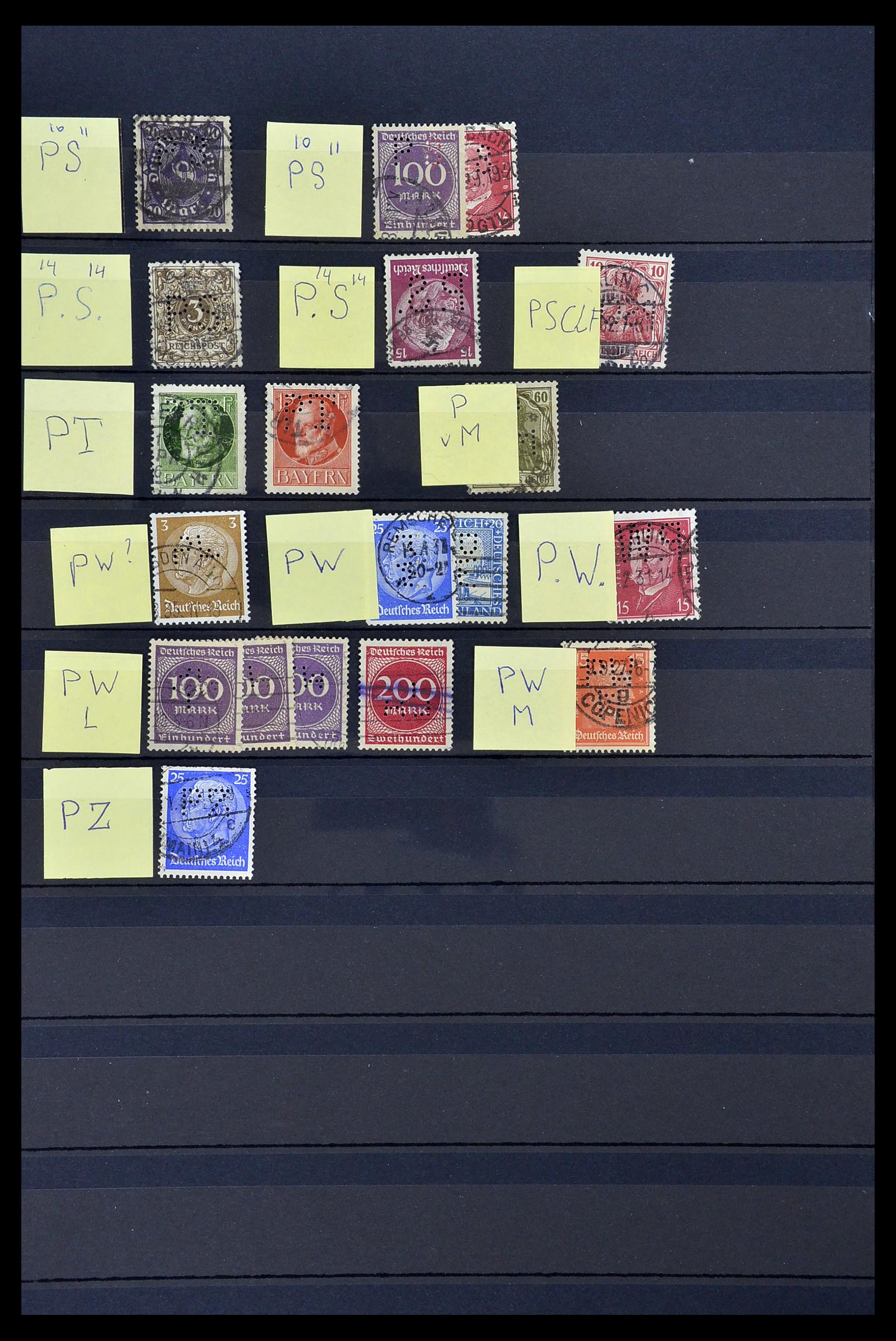 34485 027 - Stamp Collection 34485 Germany perfins 1890-1960.