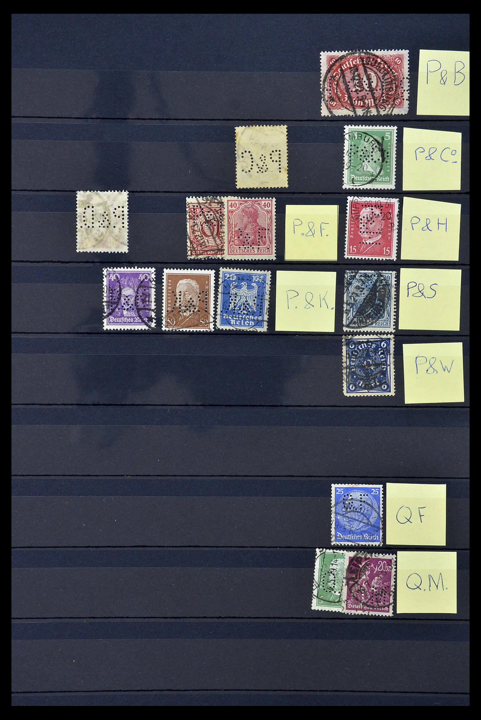 34485 028 - Stamp Collection 34485 Germany perfins 1890-1960.