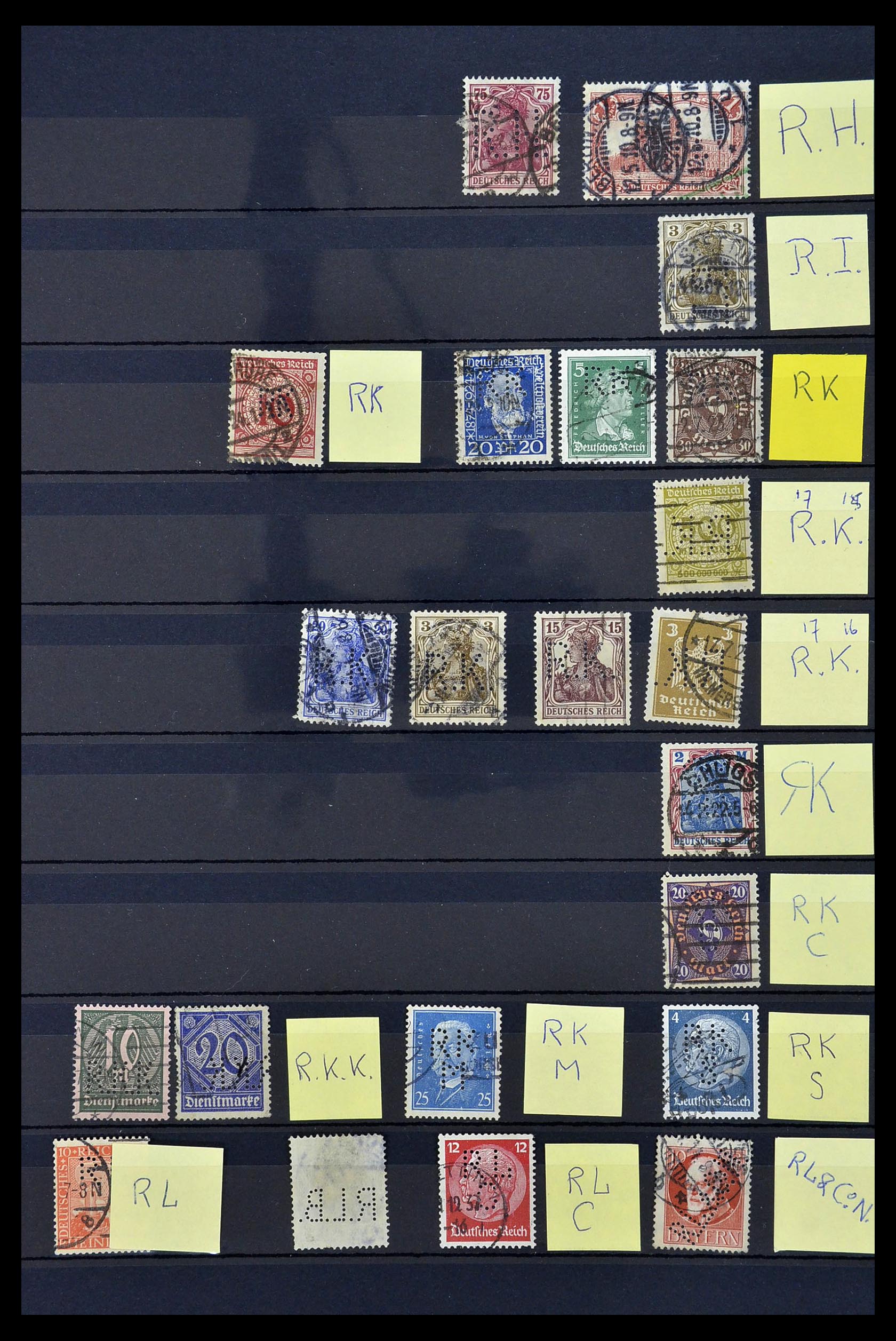 34485 030 - Stamp Collection 34485 Germany perfins 1890-1960.