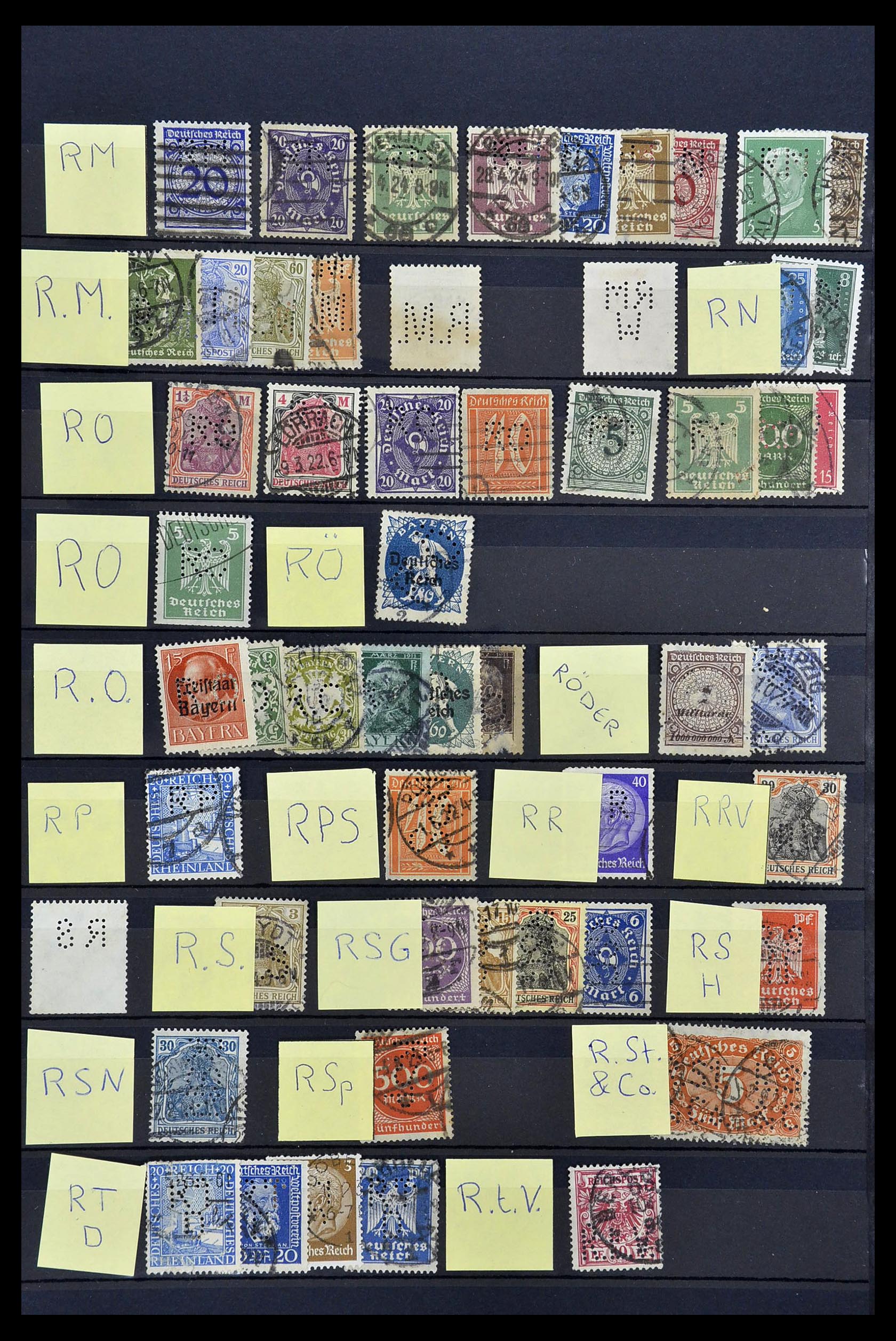 34485 031 - Stamp Collection 34485 Germany perfins 1890-1960.