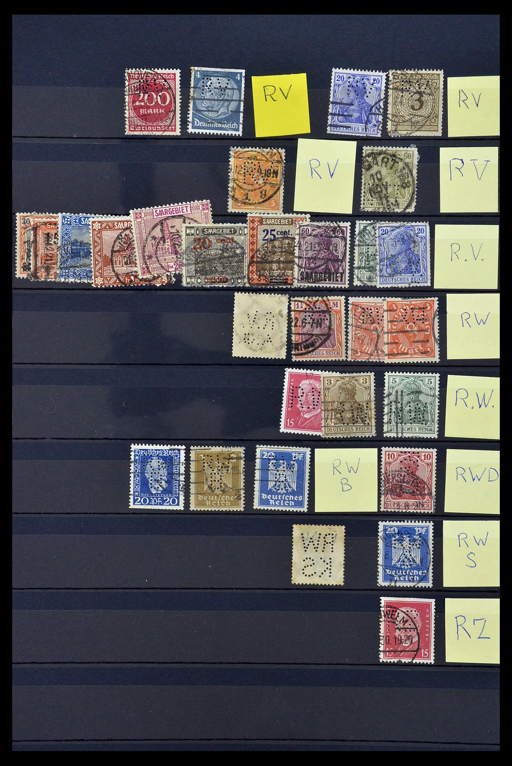 34485 032 - Stamp Collection 34485 Germany perfins 1890-1960.